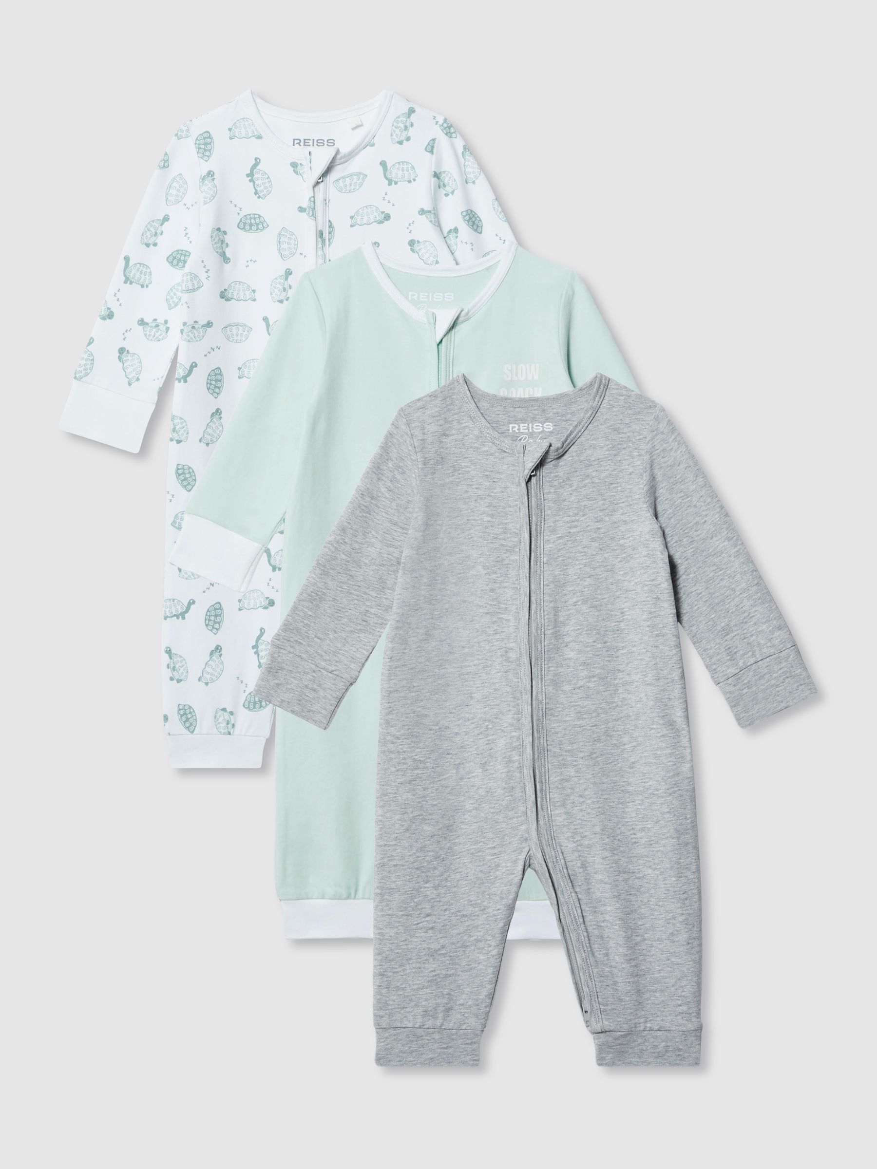3 Pack Sleepsuit Gift Set in Grey Marl