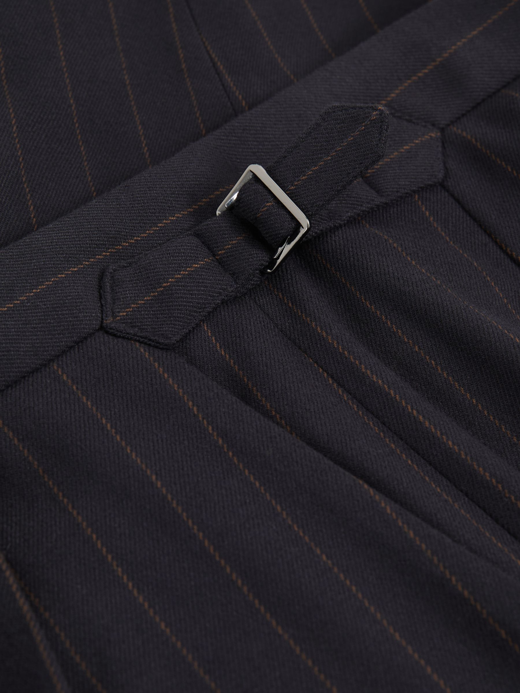 Pinstripe Tapered Trousers in Navy
