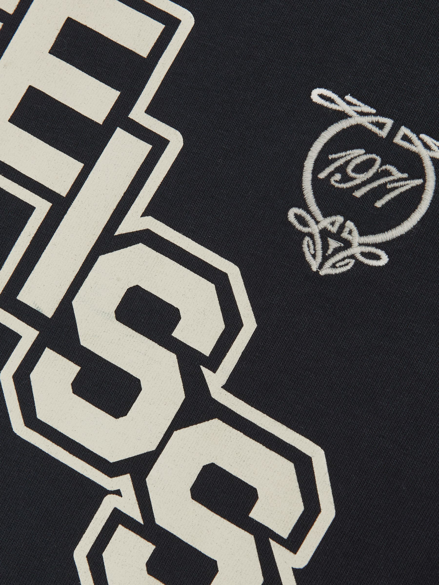 3-9 yrs Cotton Oversized Logo T-Shirt in Navy/White