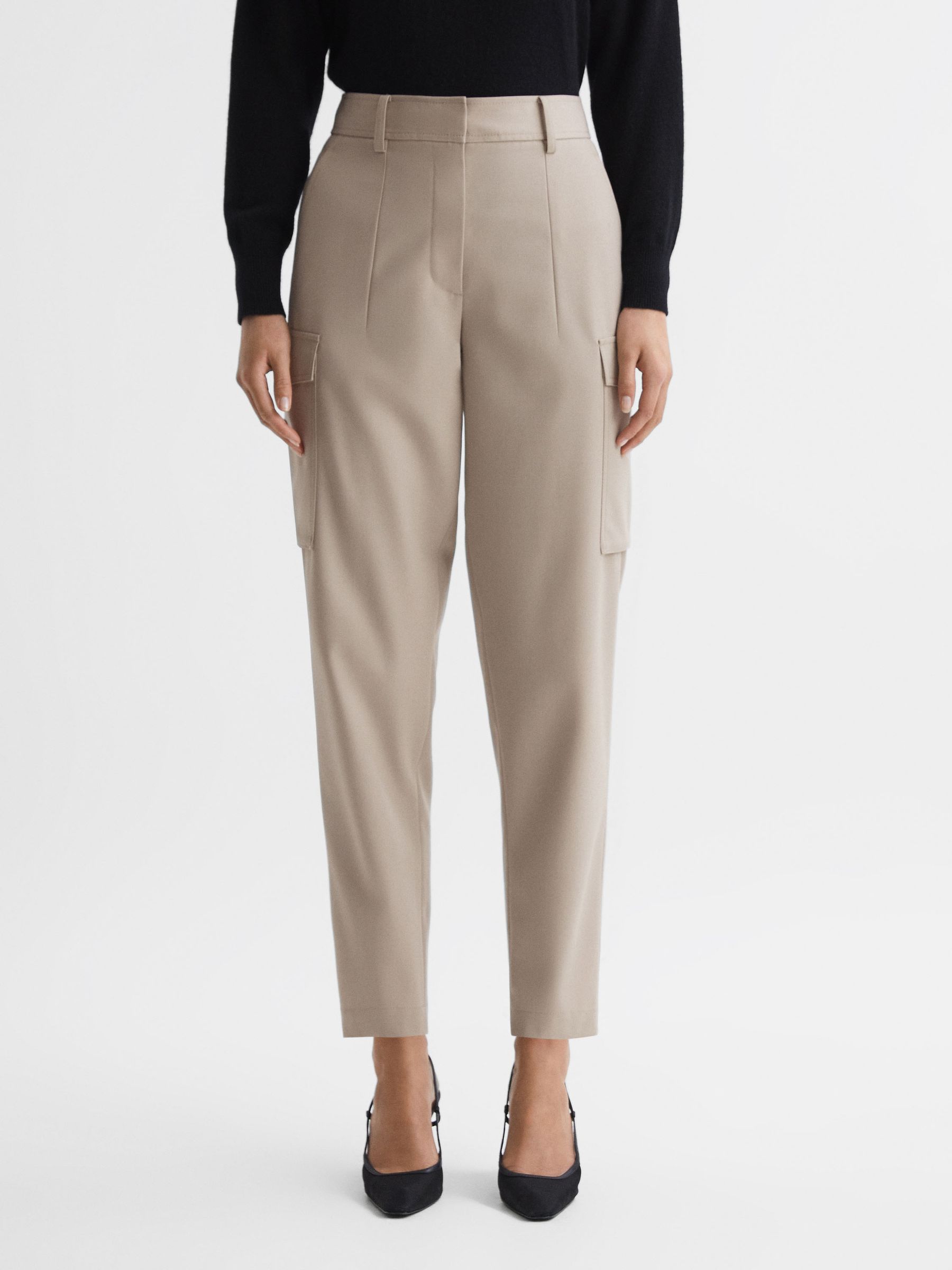 Mid Rise Cargo Trousers in Neutral
