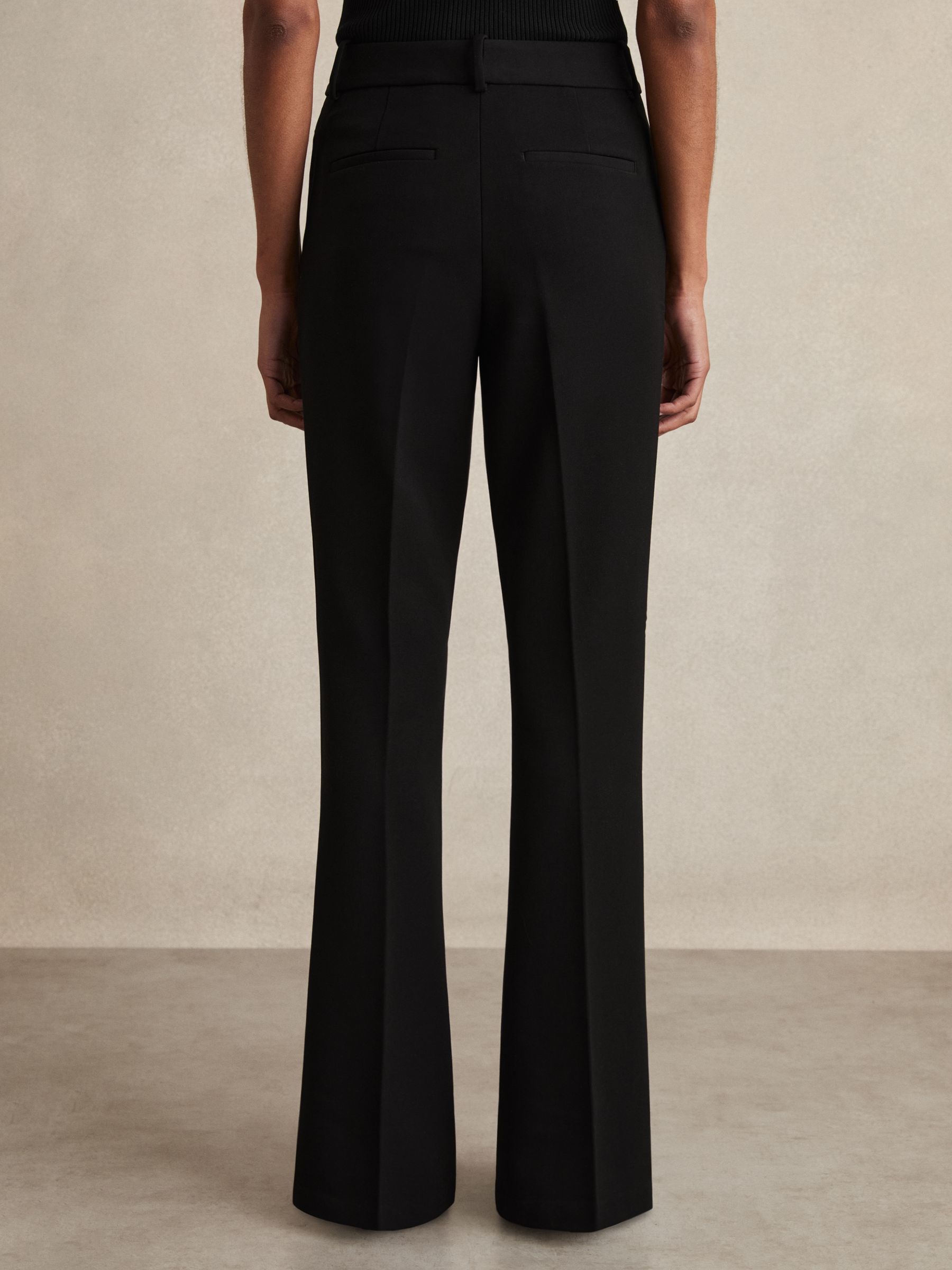 Petite Flared Suit Trousers in Black