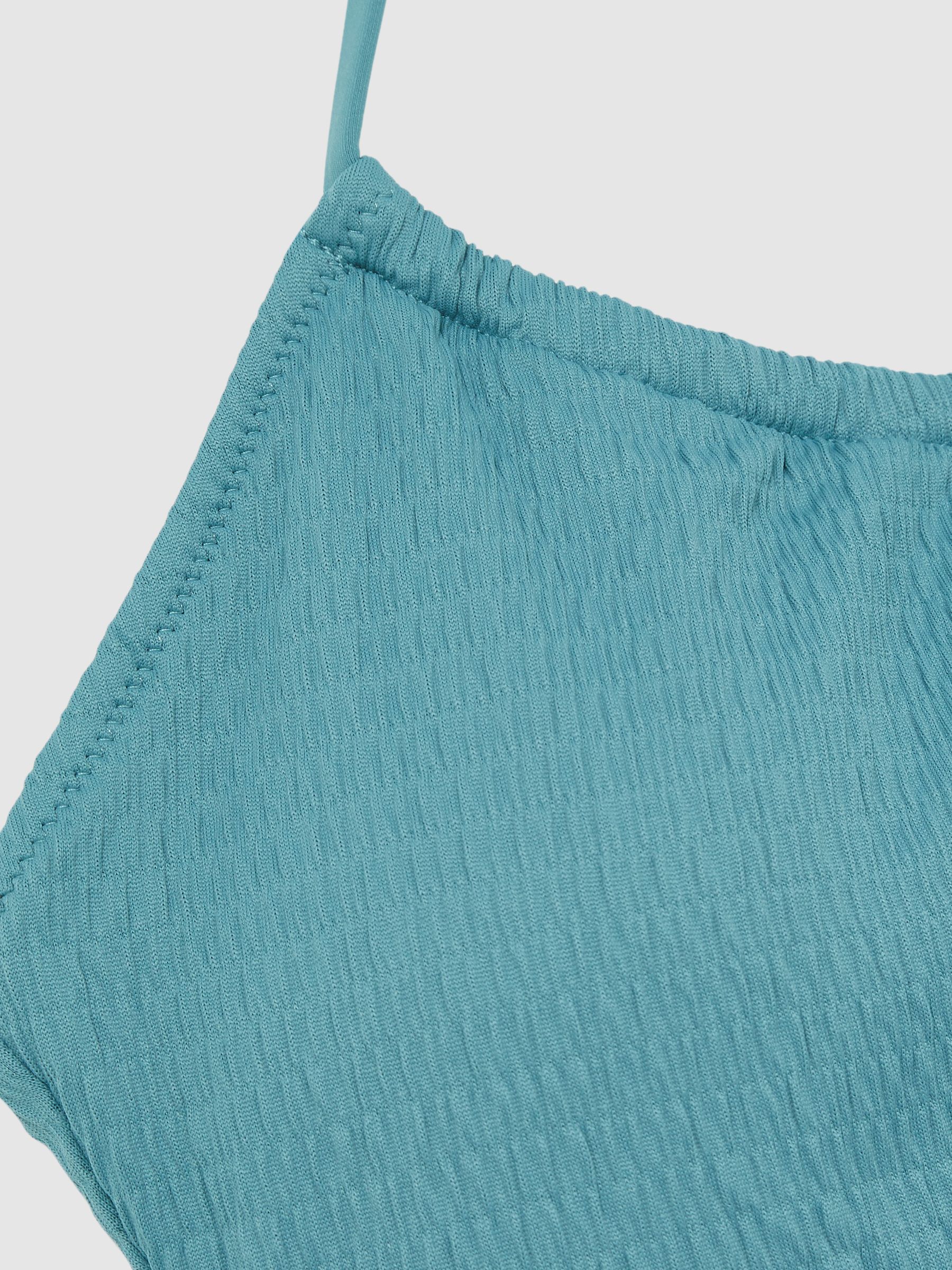 Calvin Klein Crinkle Plunge Swimsuit in Blue