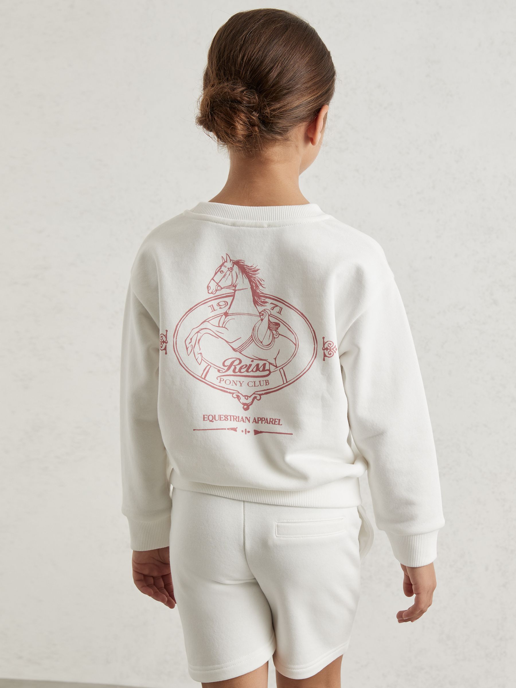 3-9 yrs Pony Club Sweatshirt and Shorts Set in Ecru