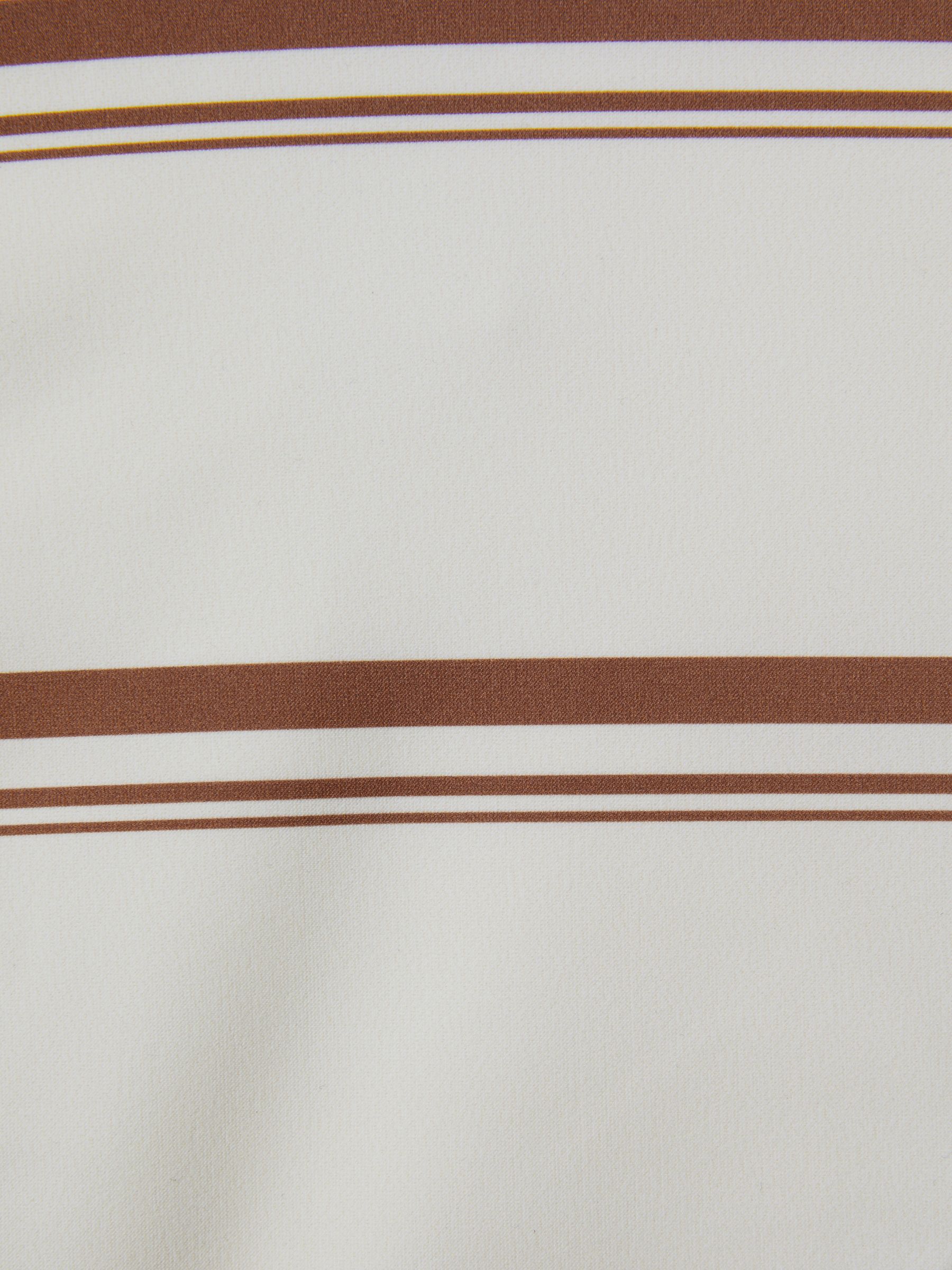 Striped High Cut Bikini Bottoms in Cream/Brown