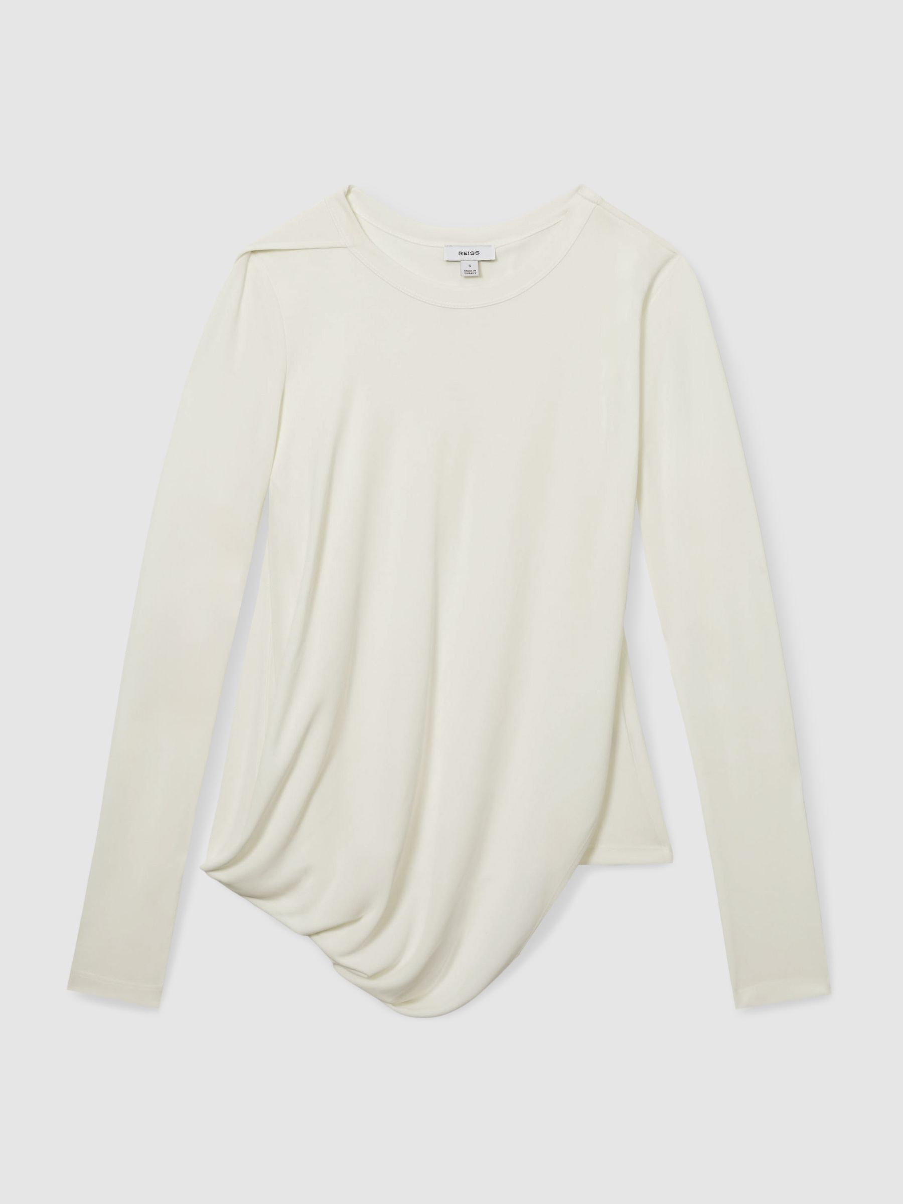Draped-Jersey Top in Ivory