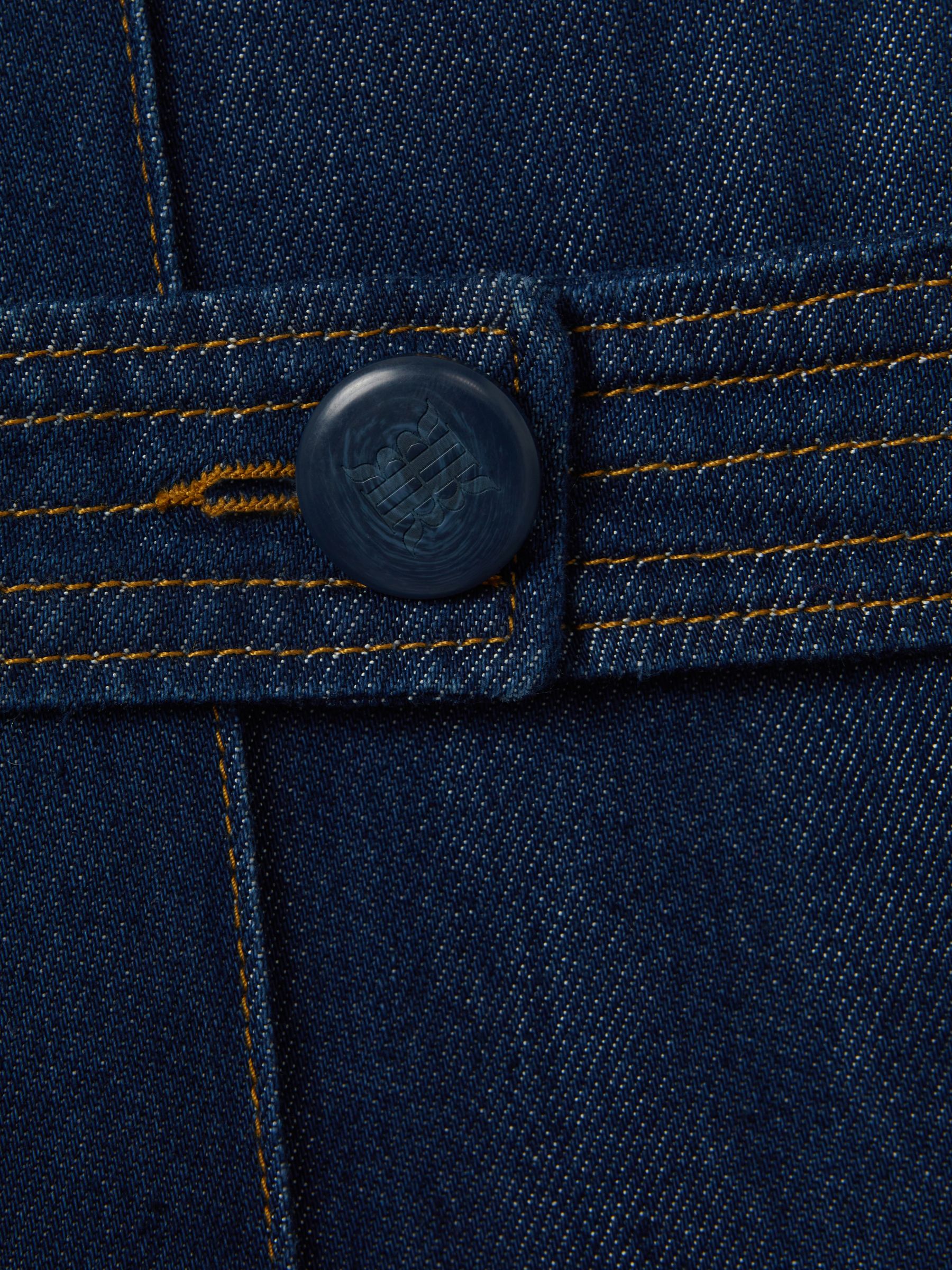 Belted Wide Leg Jeans in Dark Blue