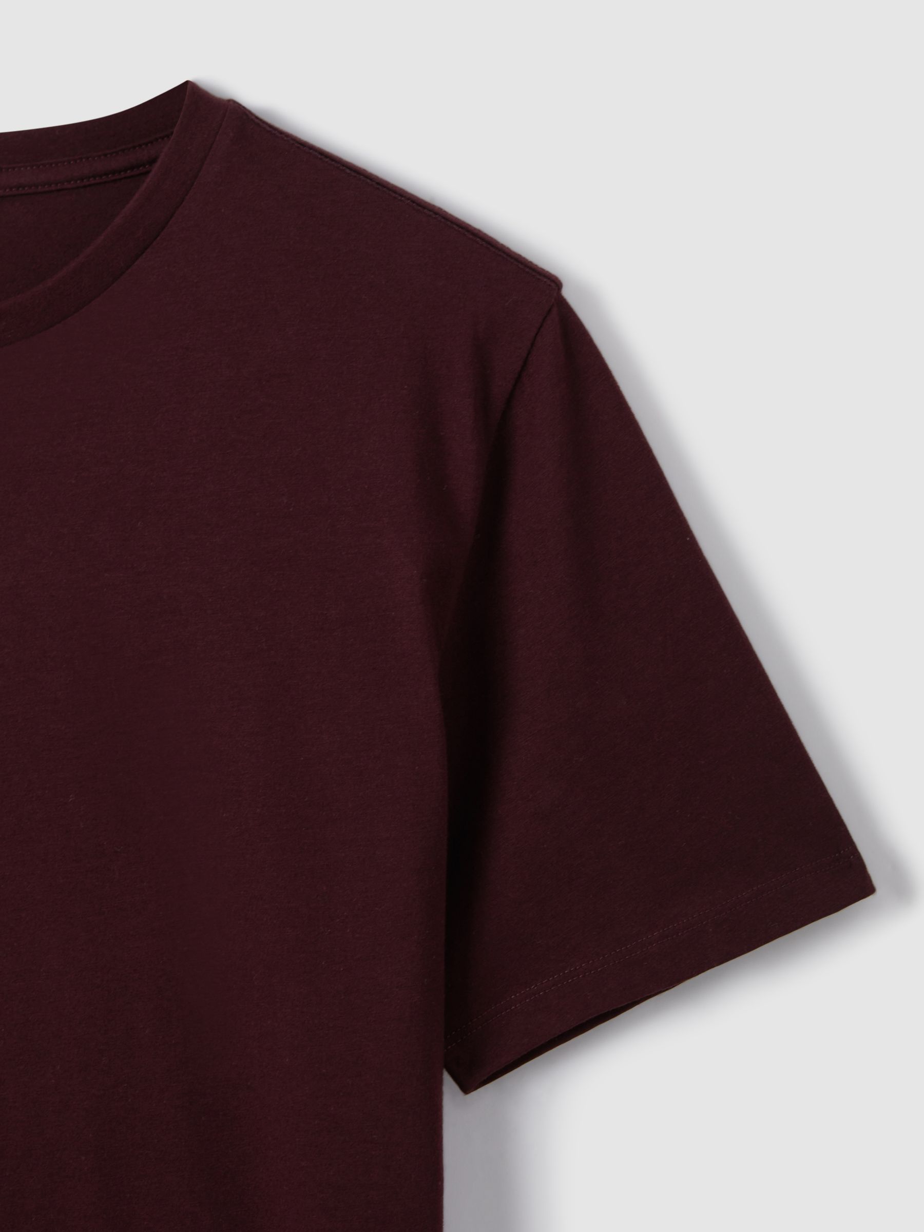 Cotton Crew Neck T-Shirt in Bordeaux