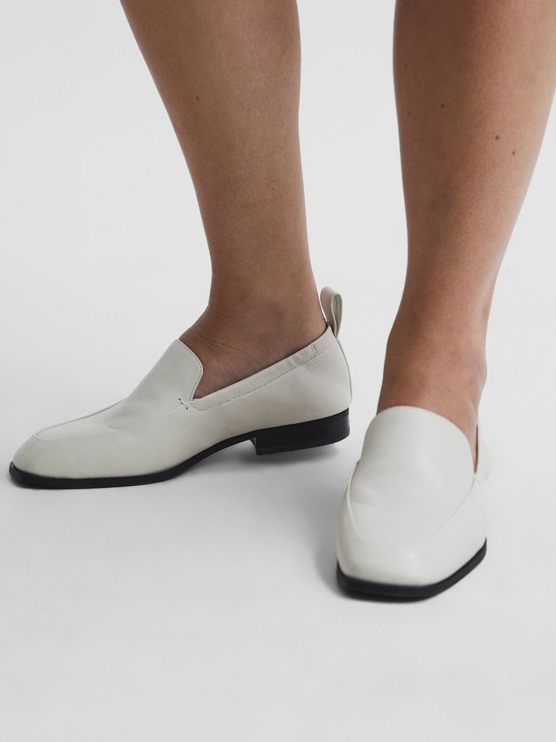 Leather Loafers in Off White