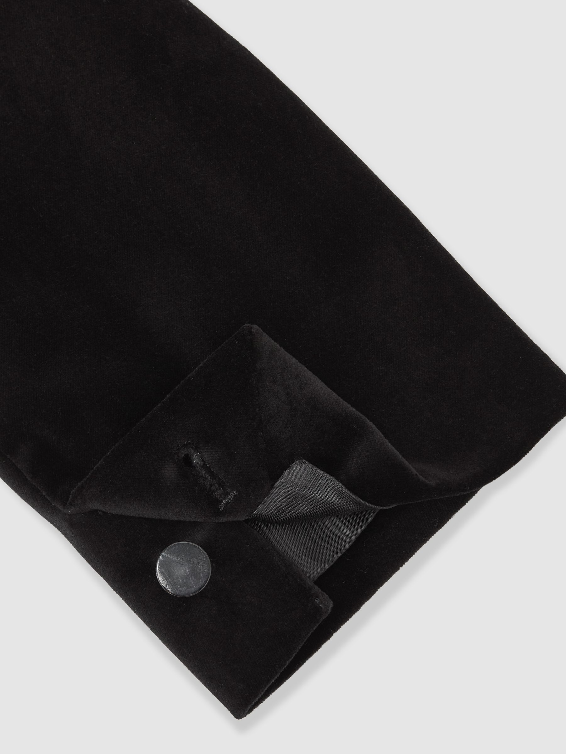 Double-Breasted Velvet Blazer Regular-Fit in Black