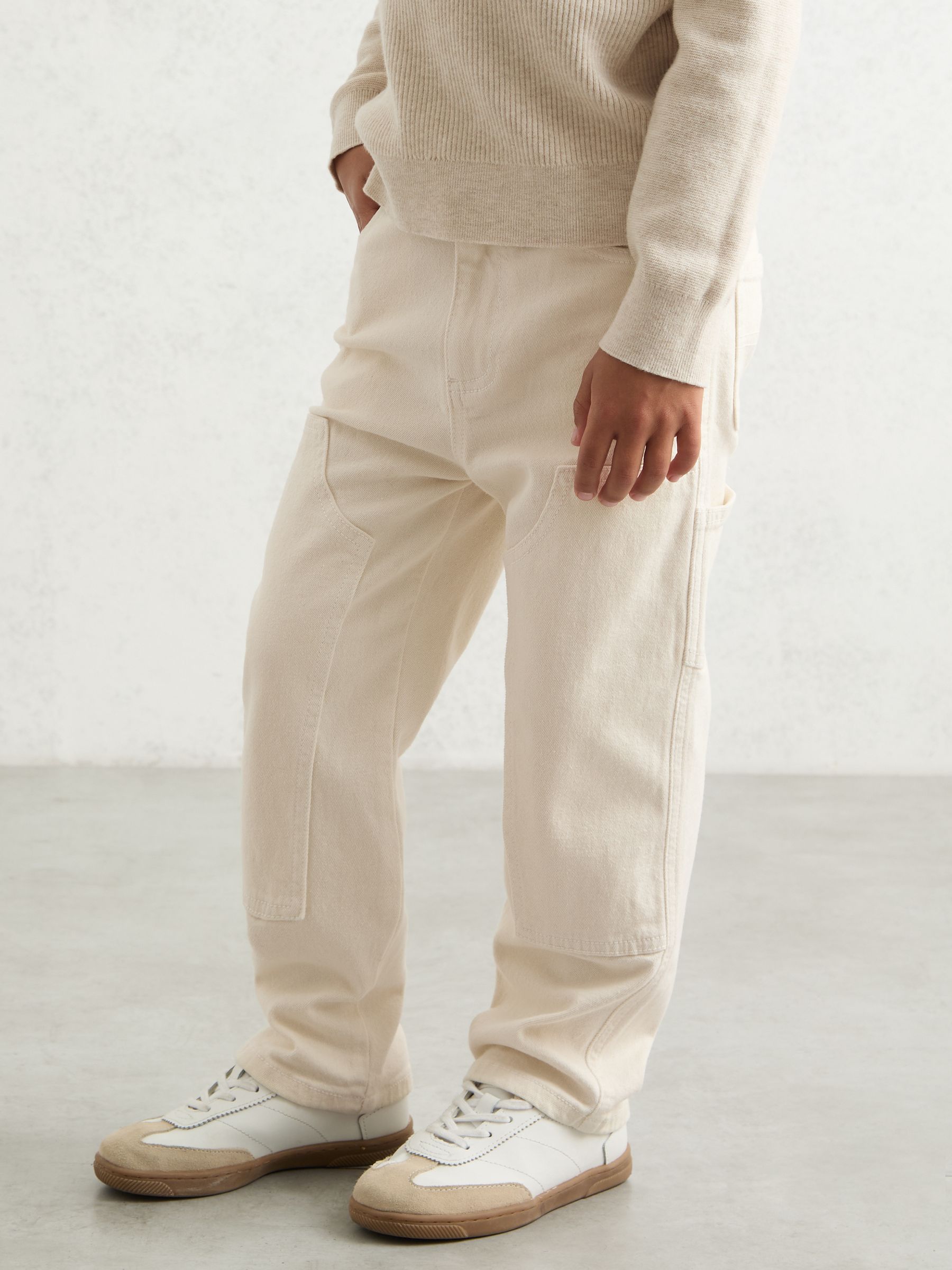 13-14 yrs Straight-Leg Carpenter Jeans in Off White