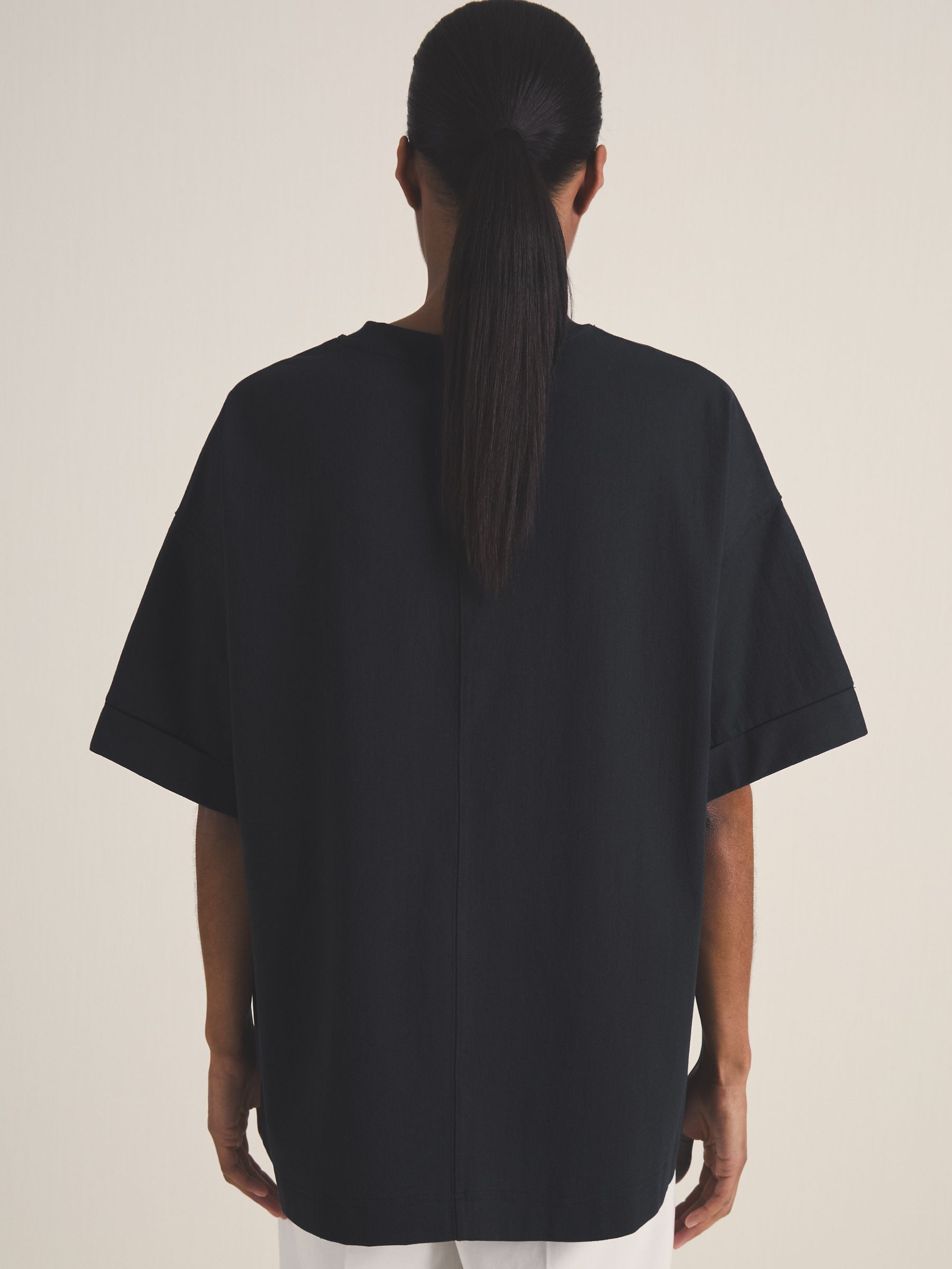 Reiss | Les 100 Ciels Oversize T-Shirt in Navy