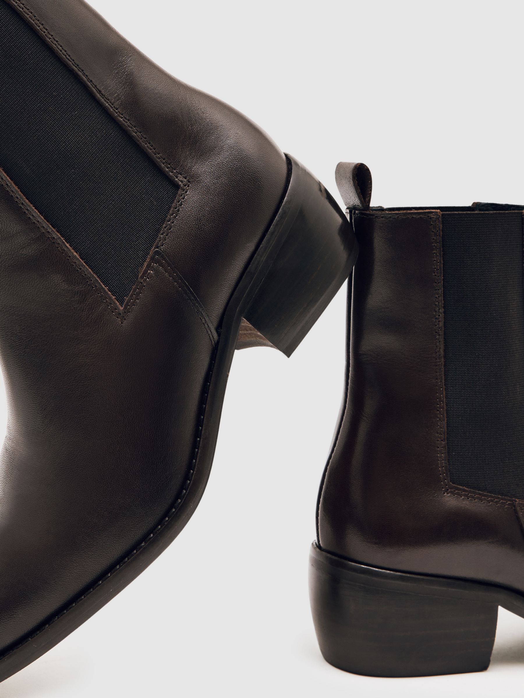 Leather Chelsea Boots in Chocolate Brown