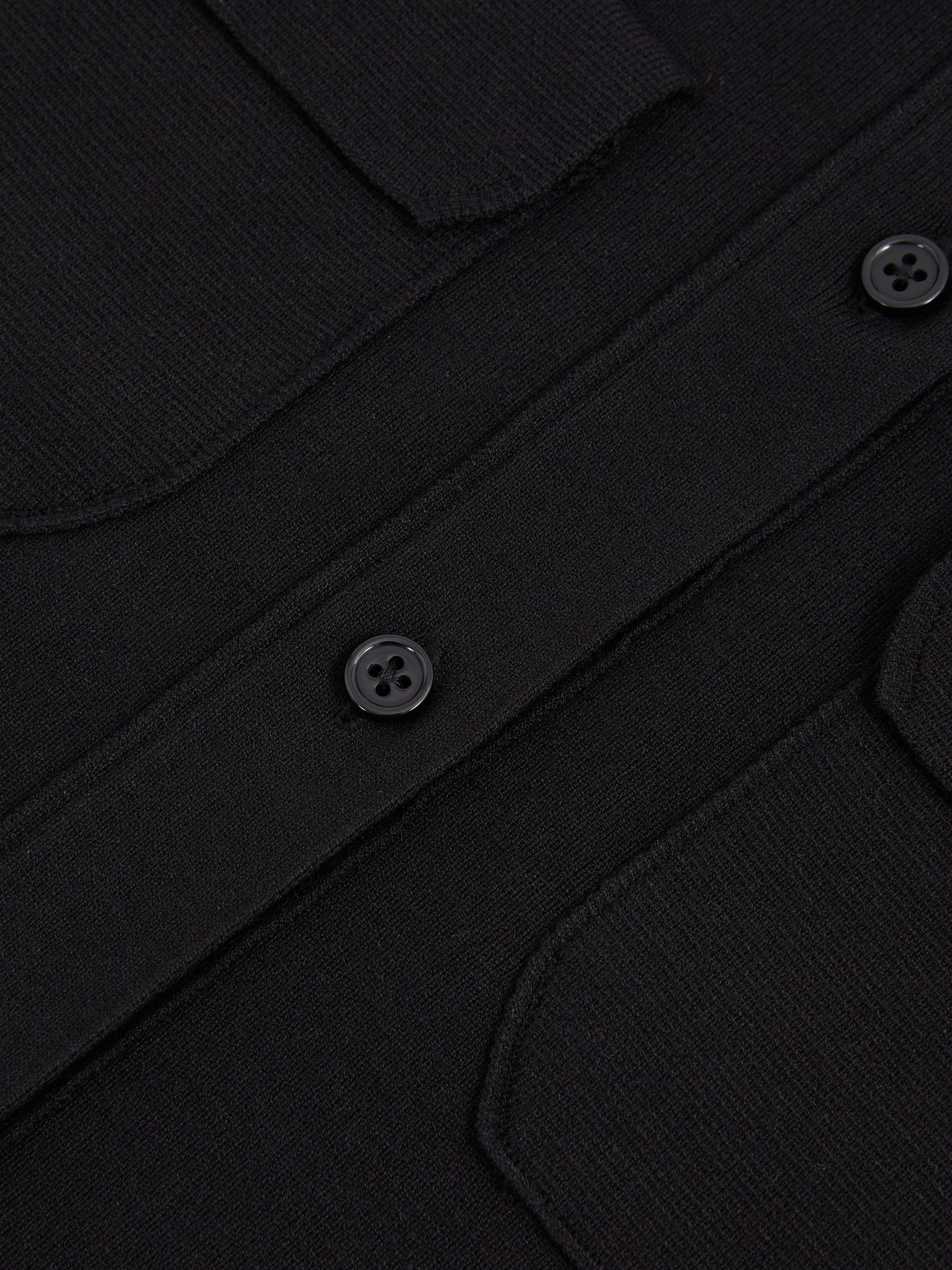 Knitted Polo Shirt in Black