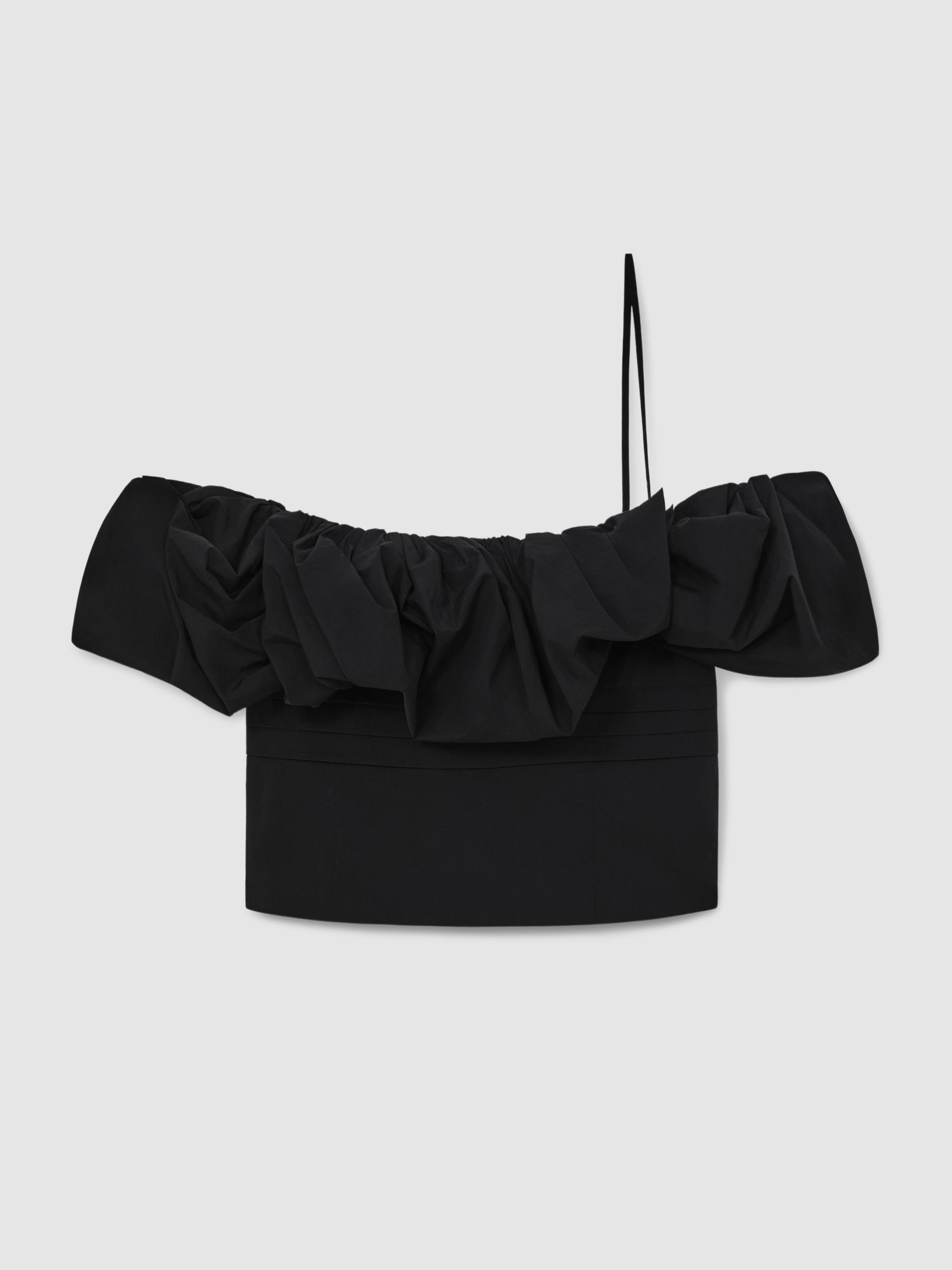 Sculptural Strapless Top in Black
