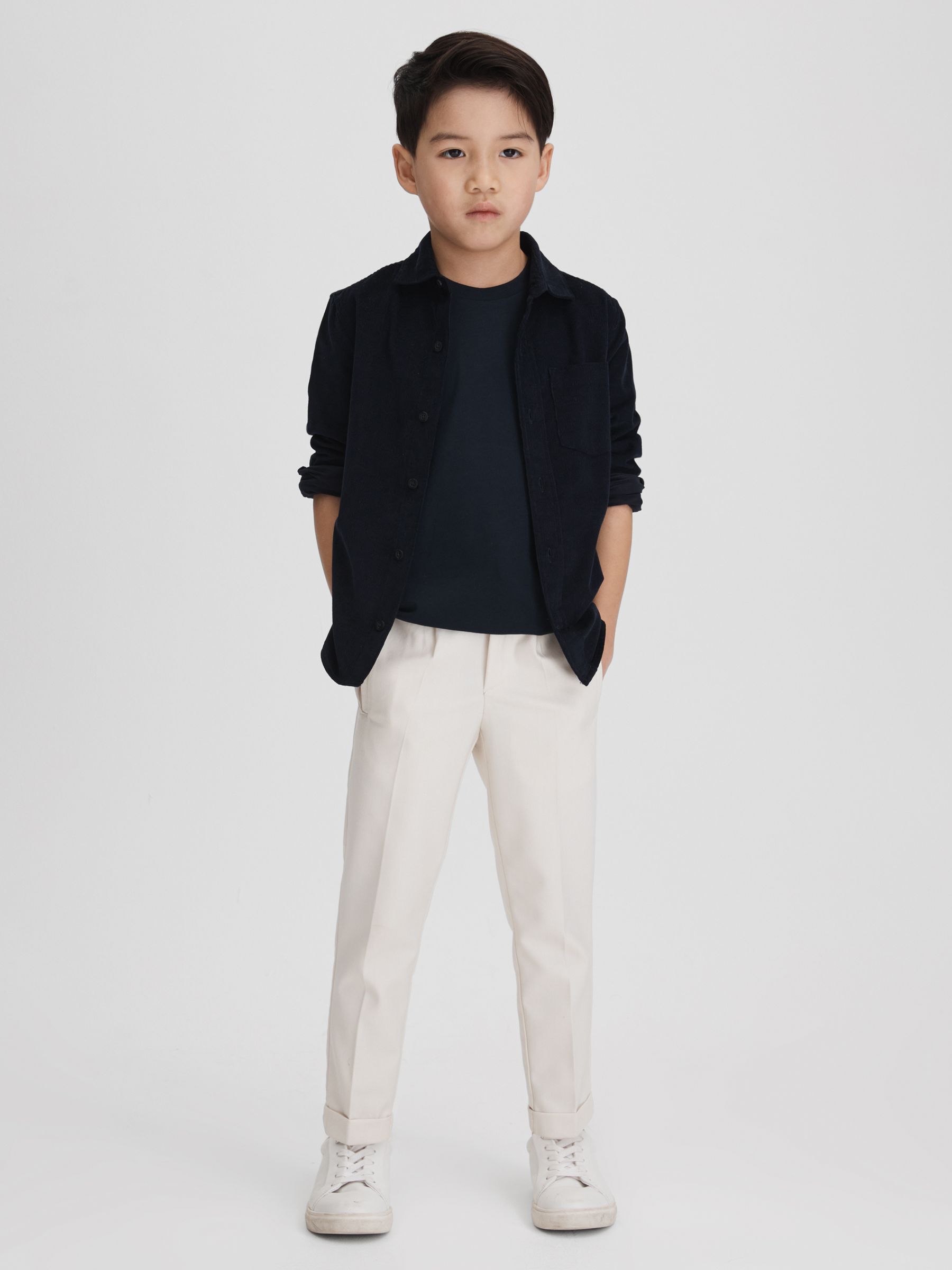 13-14 yrs Cotton Crew Neck T-Shirt in Navy