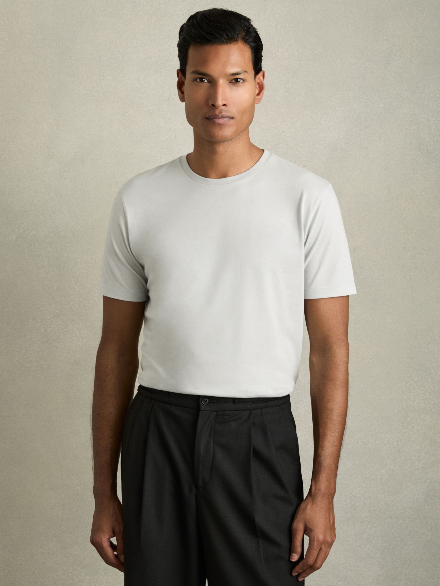 Crew Neck T-Shirt in Mint Blue