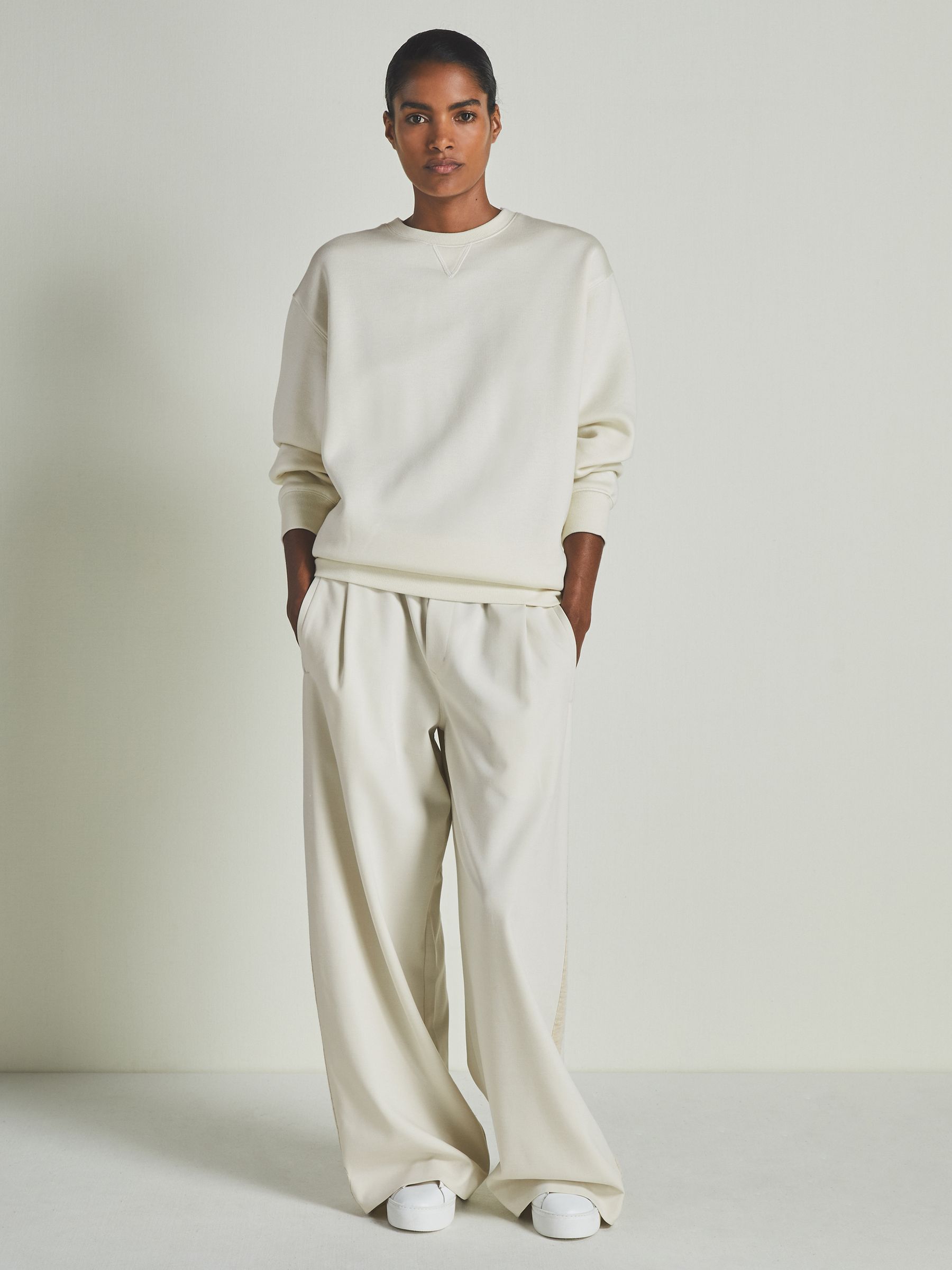 Reiss | Les 100 Ciels Oversized Sweatshirt in Cream