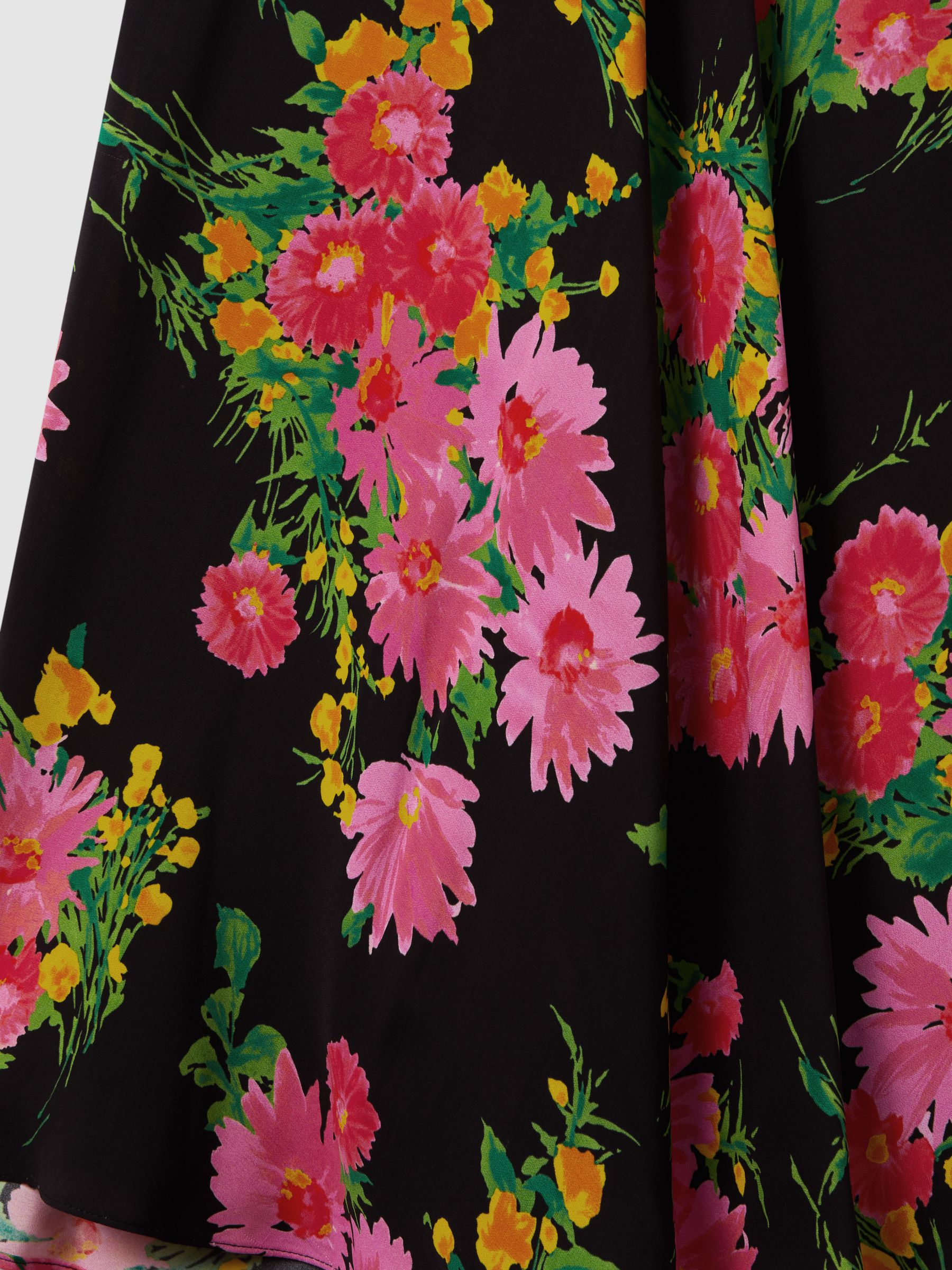 Florere Printed Cape Sleeve Mini Dress in Pink/Black