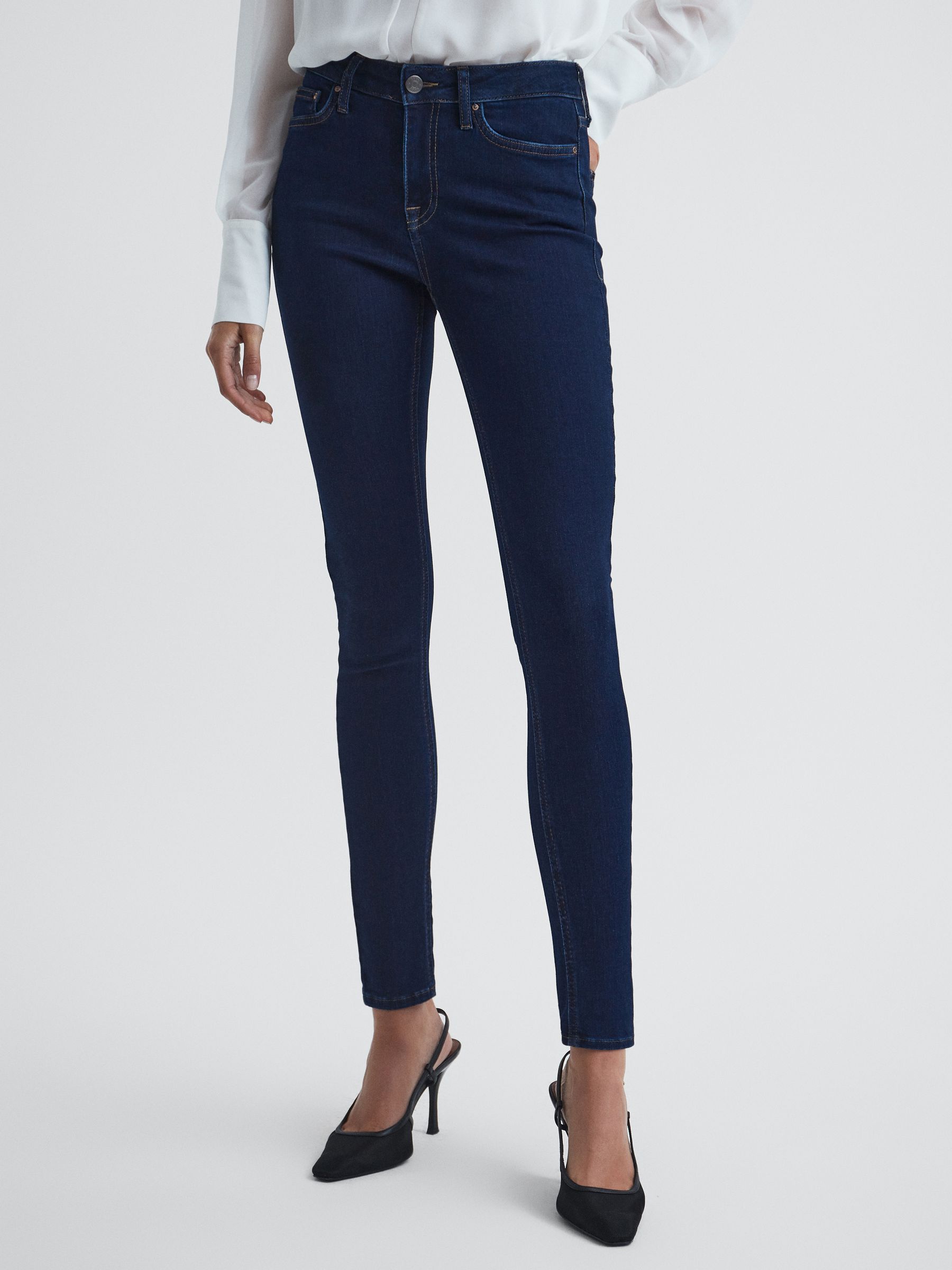 Mid Rise Skinny Jeans in Indigo