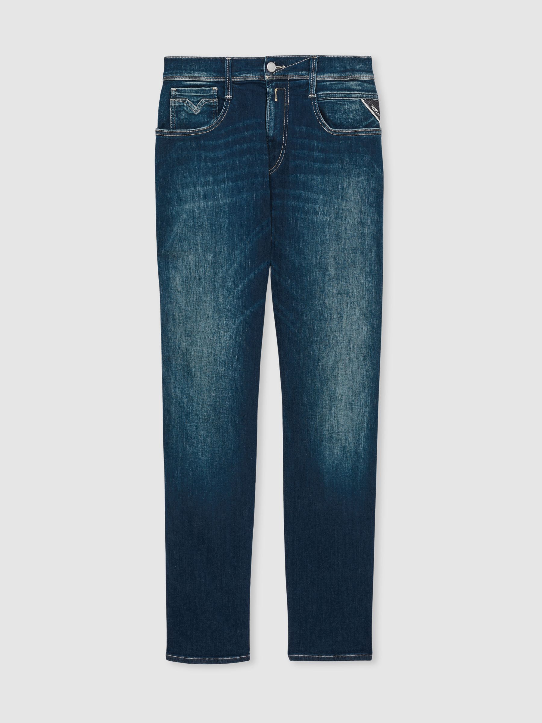 Replay Slim-Fit Hyperflex Jeans in Mid Blue