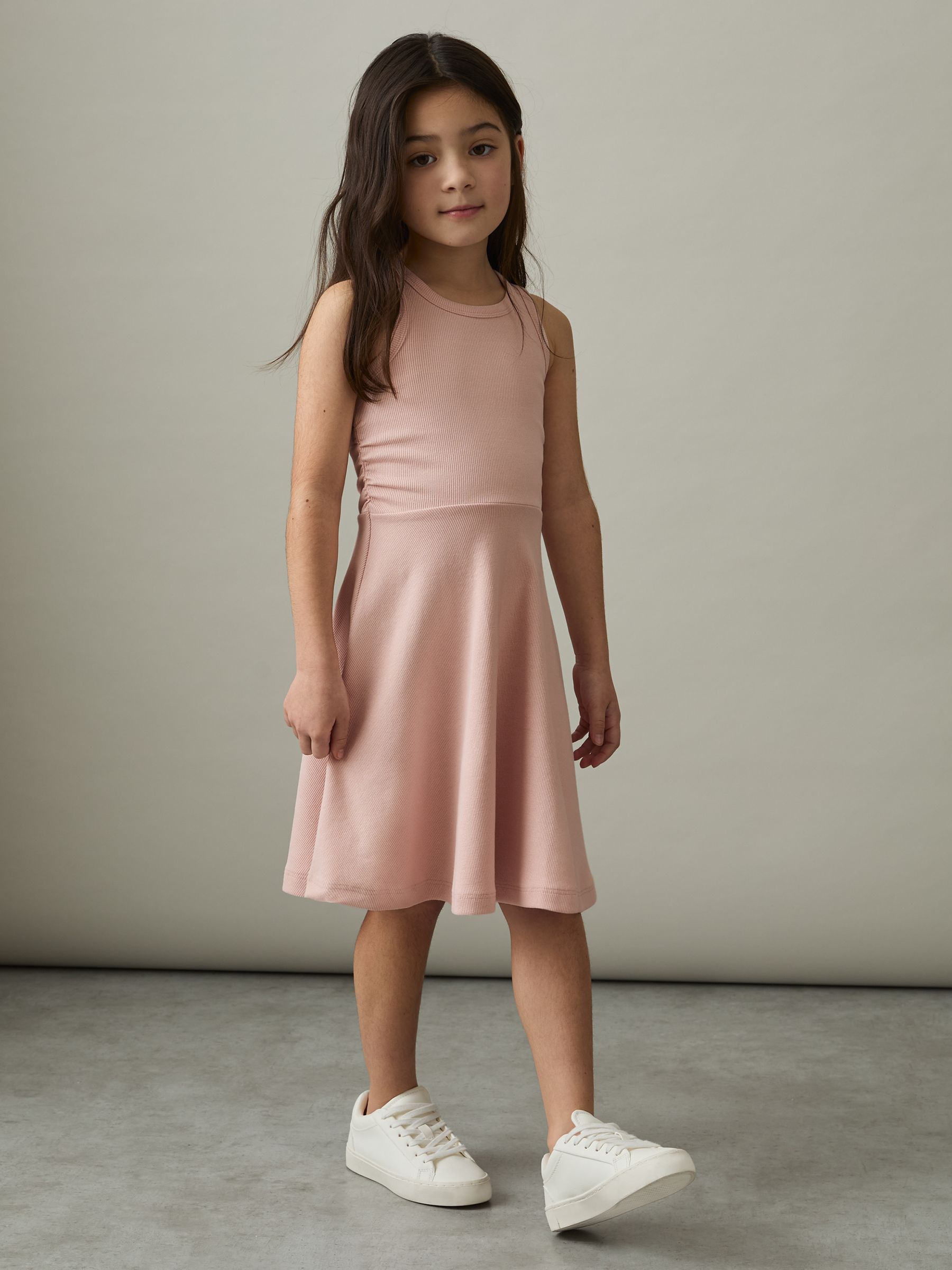 13-14 yrs Jersey Ruched Skater Dress in Pink