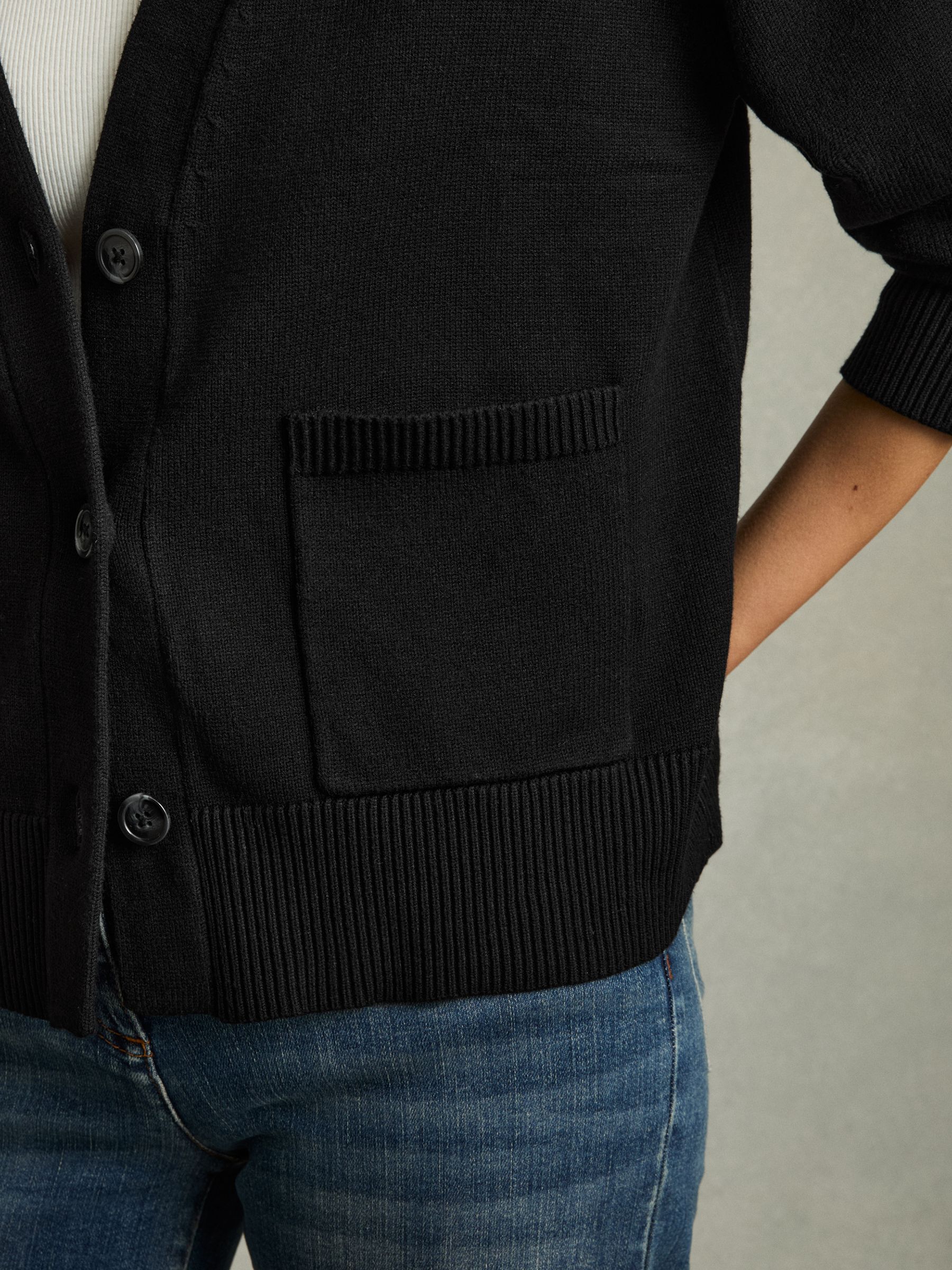 Chunky Knitted Cardigan in Black