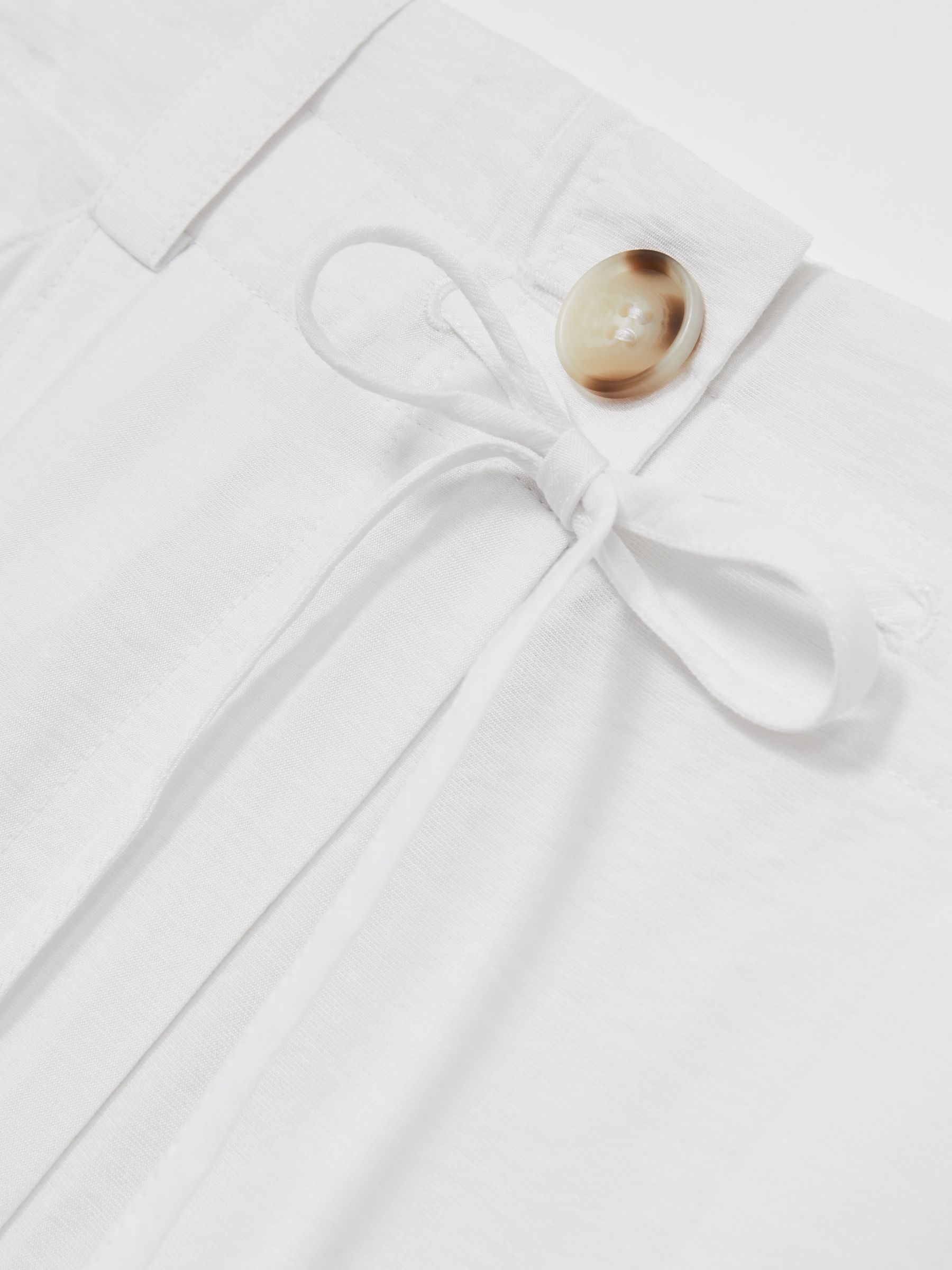 Drawstring Tie-Cuff Cargo Trousers in White