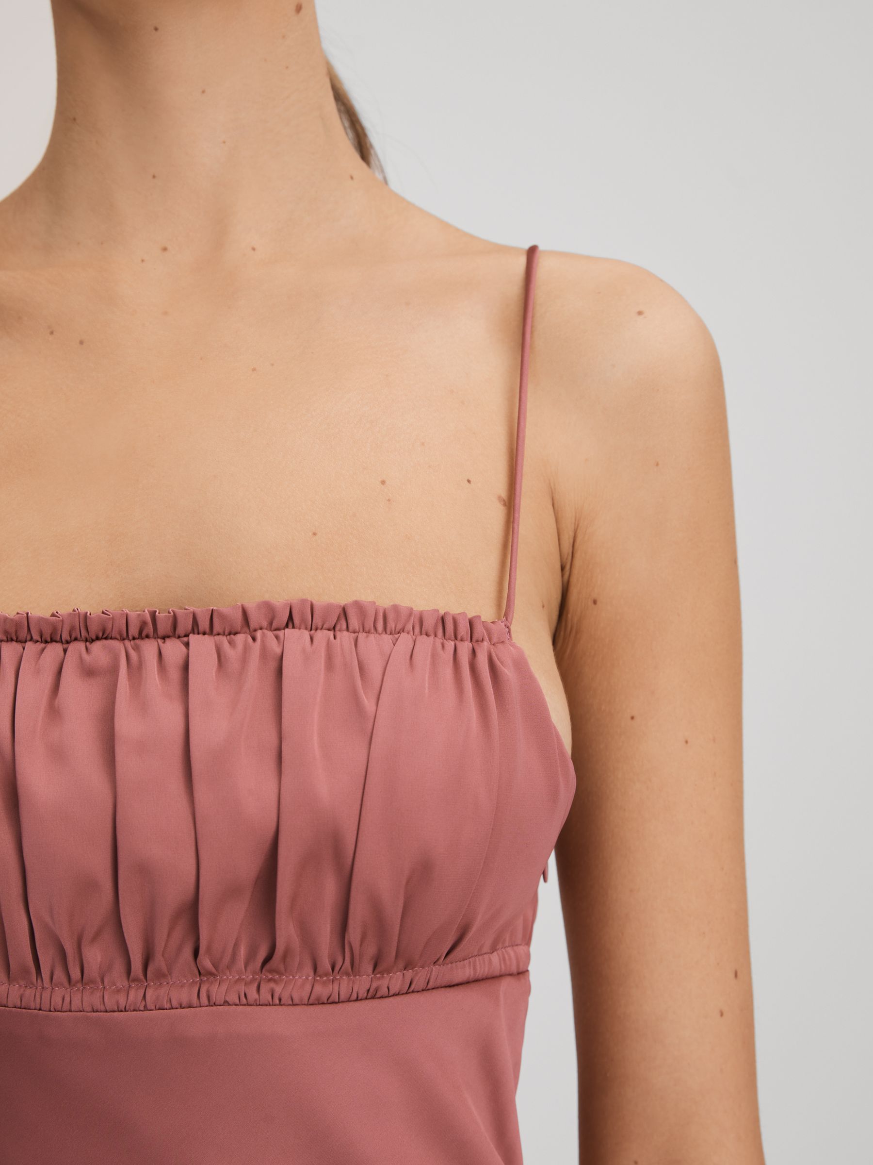 Paige Ruched Maxi Dress in Dusk Pink