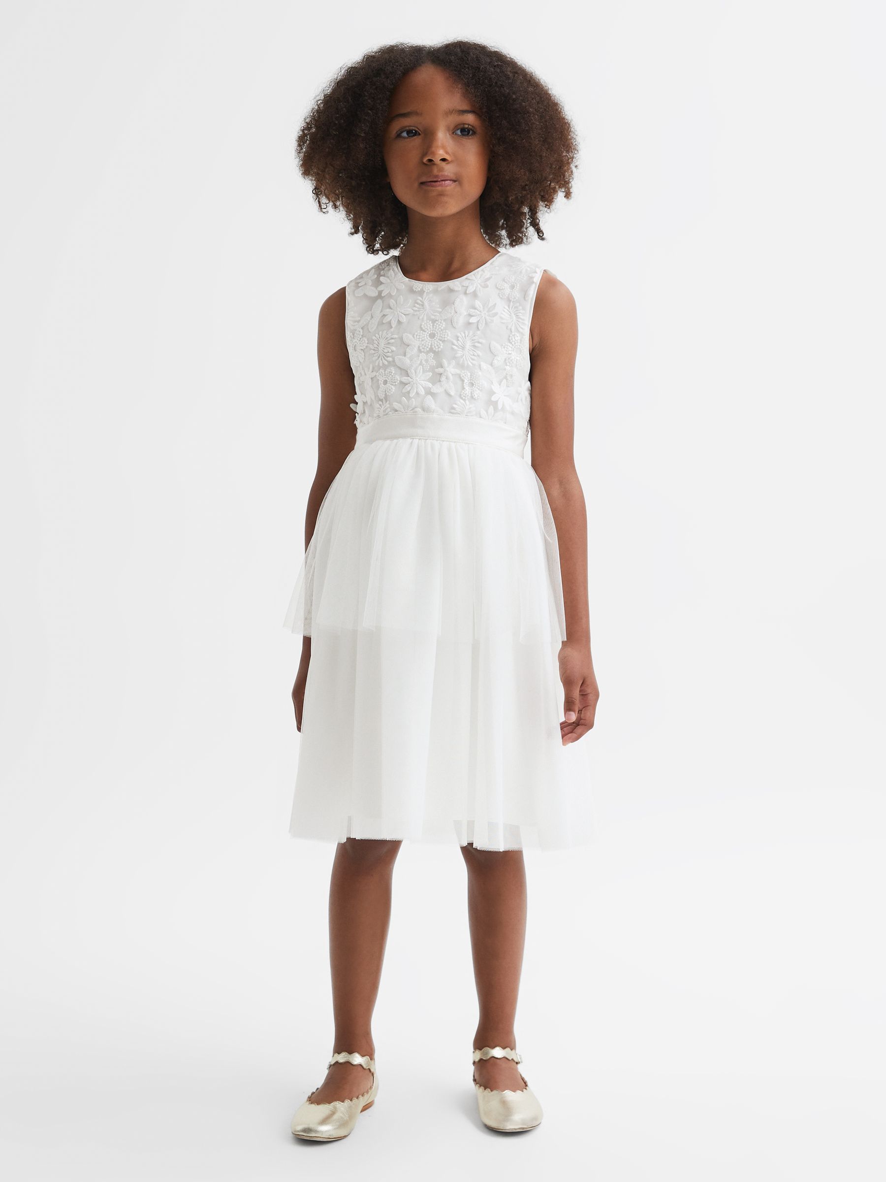 13-14 yrs Embellished Tulle Dress in Ivory