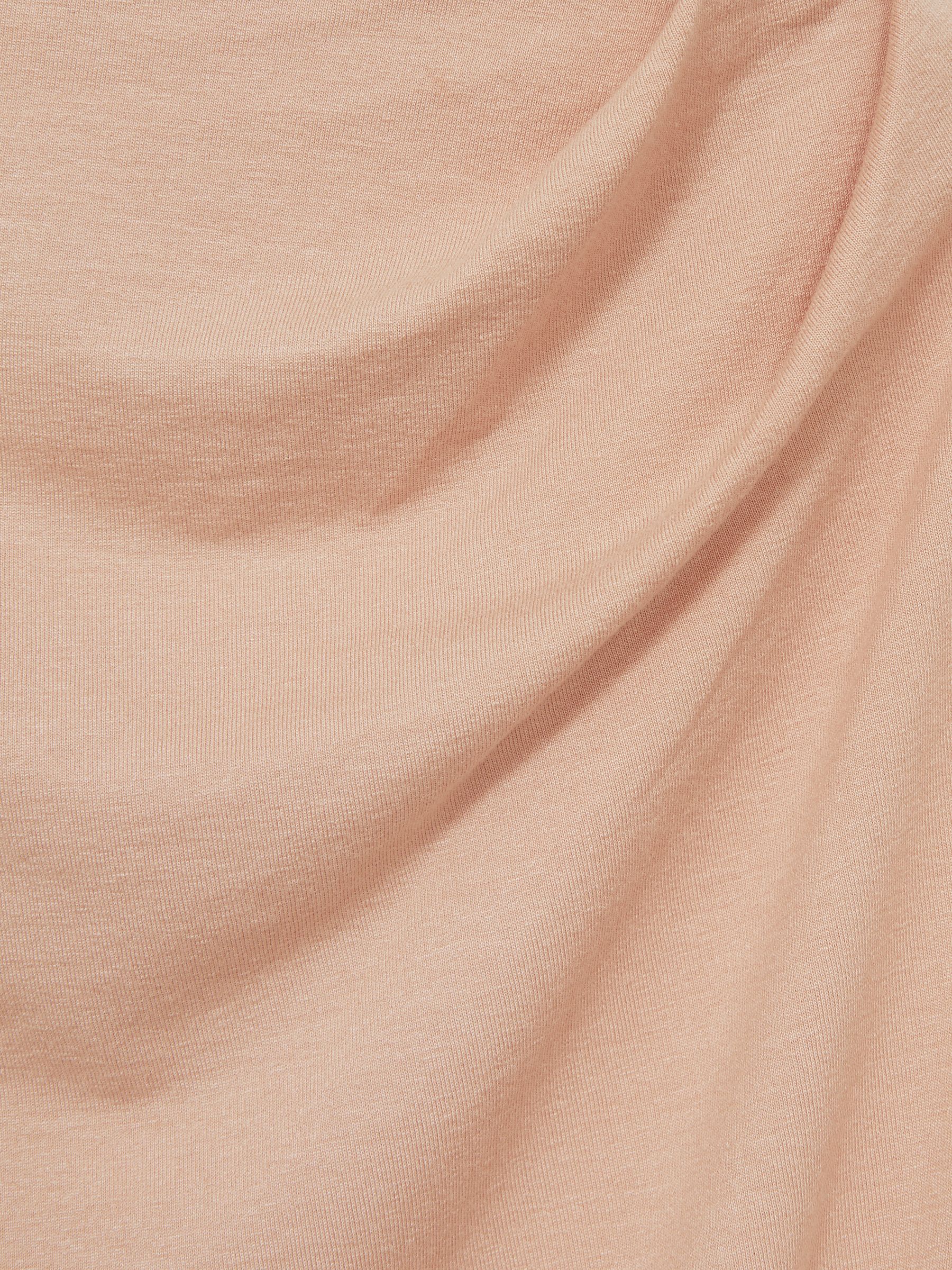 Draped Jersey Long-Sleeve Top in Blush