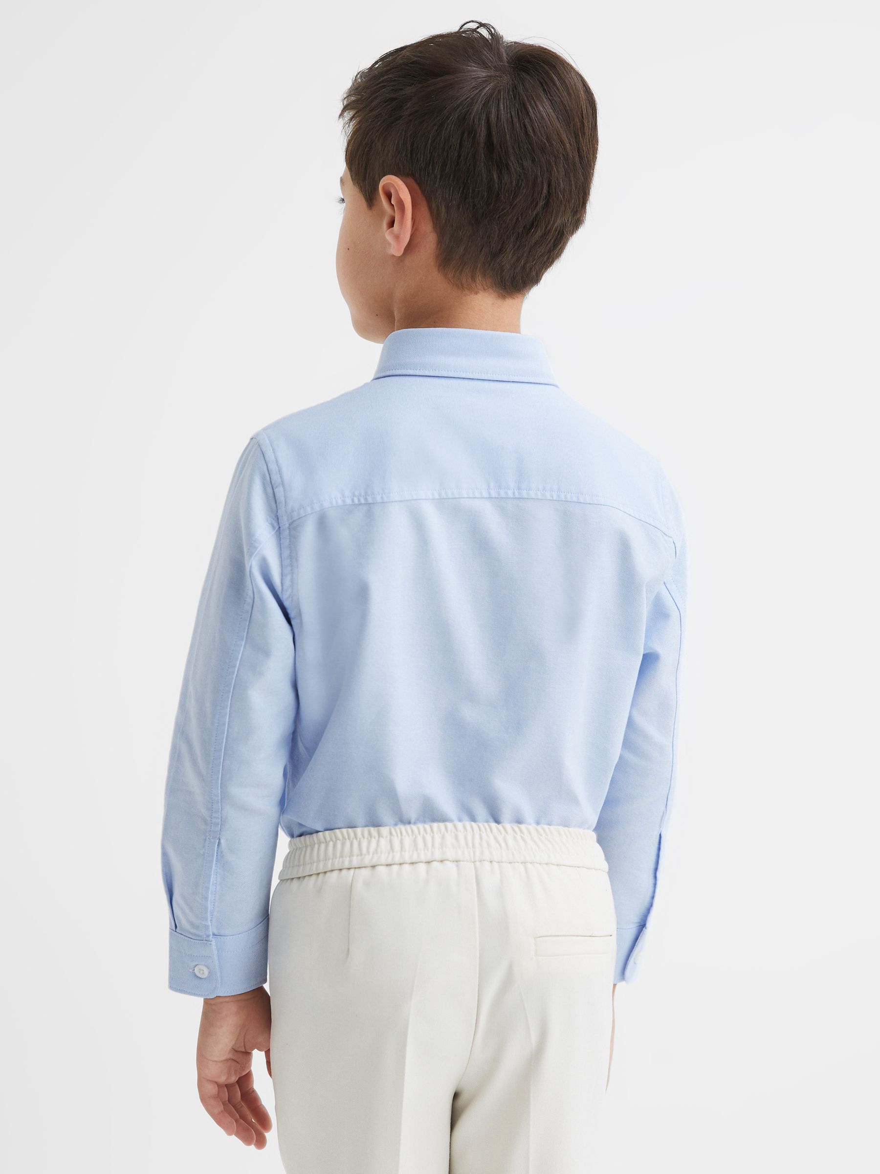 3-9 yrs Button Down Oxford Shirt in Soft Blue
