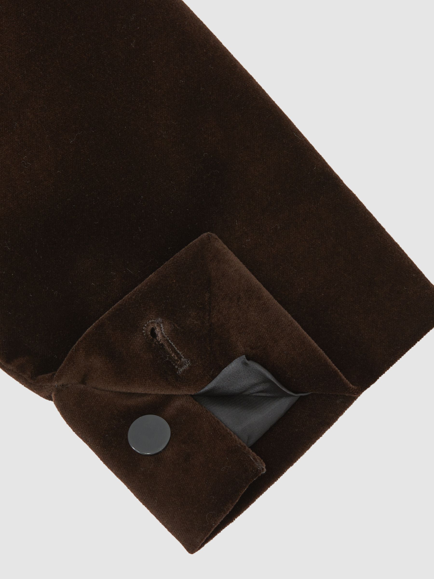 Double-Breasted Velvet Blazer Regular-Fit in Chocolate Brown