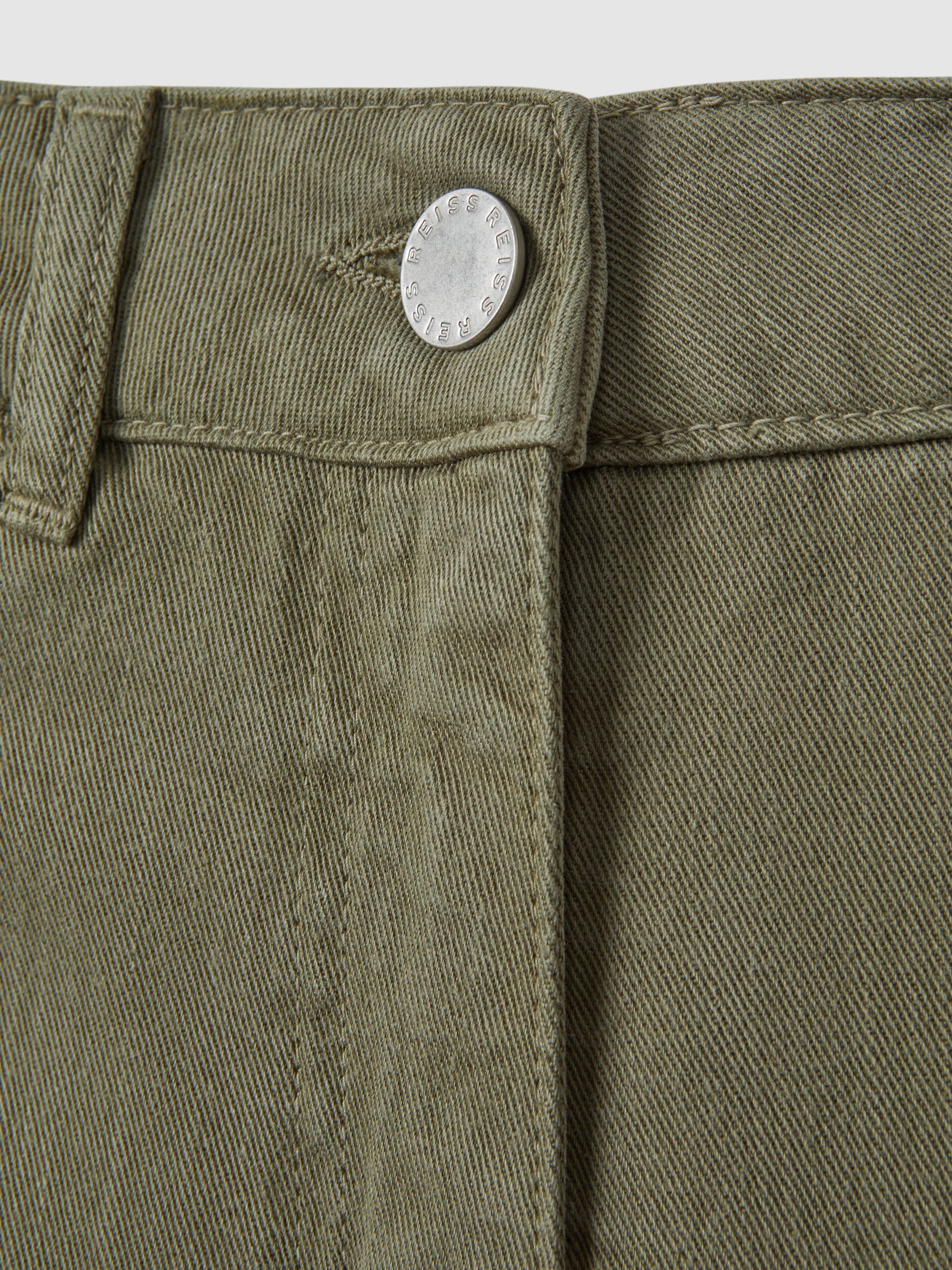 Garment Dyed Wide Leg Trousers in Khaki