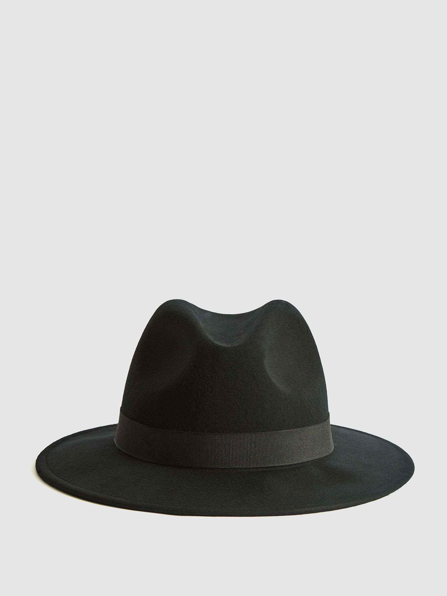 Wool Fedora Hat in Black