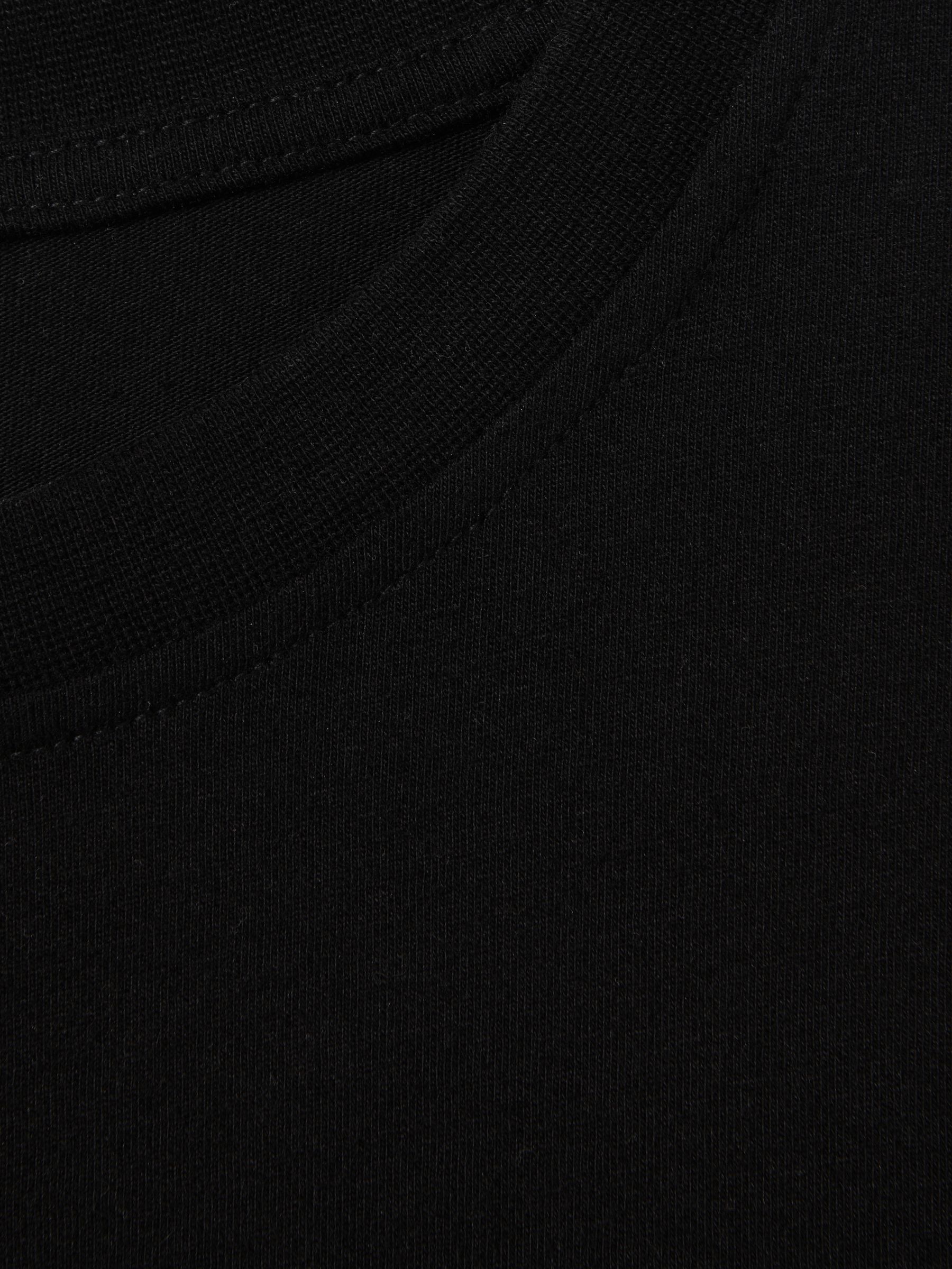 Cotton Crew Neck T-Shirt in Black