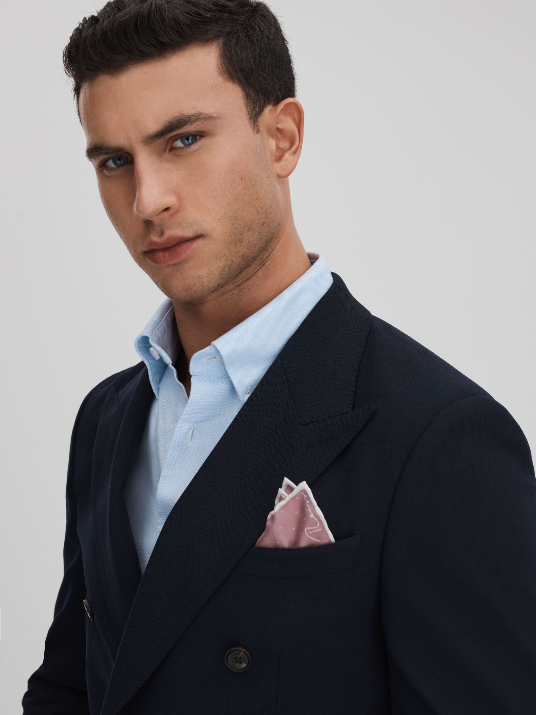 Polka Dot Silk Pocket Square in Pink