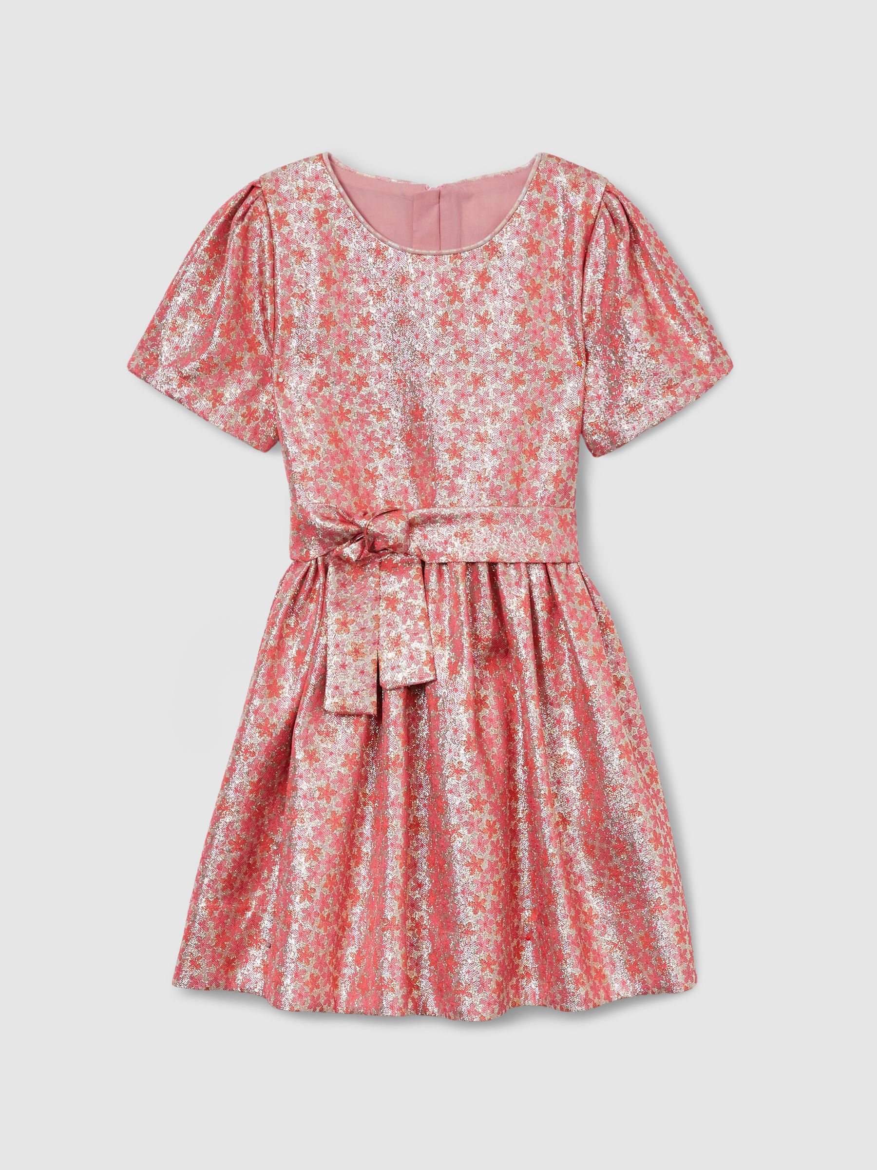 13-14 yrs Floral Fil-Coupé Dress in Pink