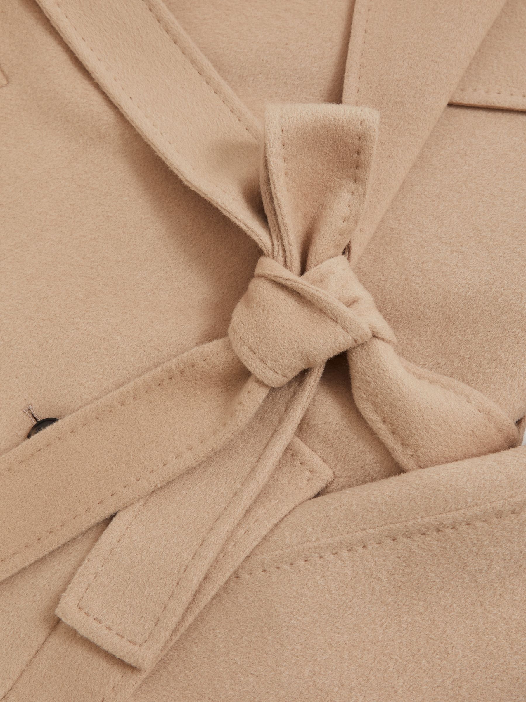 Double-Breasted Blindseam Coat Wool-Blend in Neutral