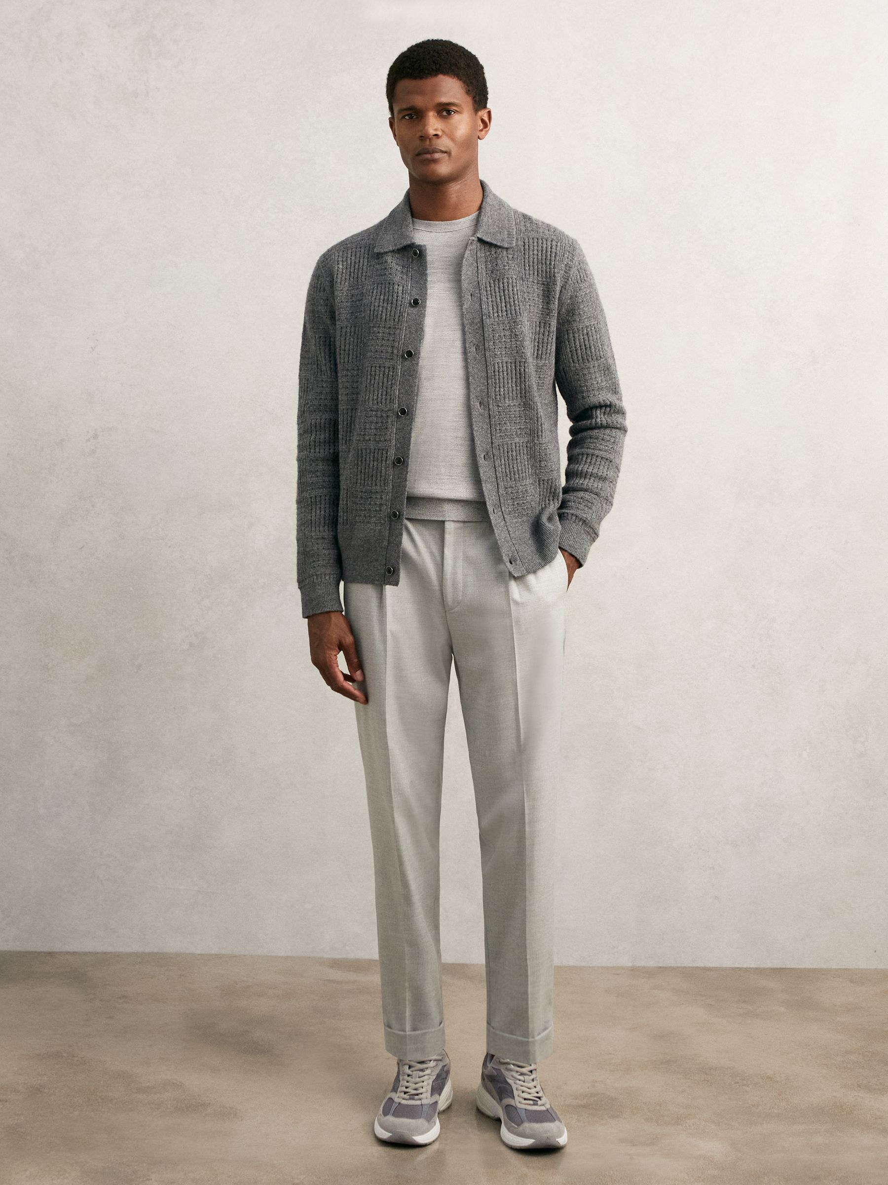 Panelled Running Trainers in Grey