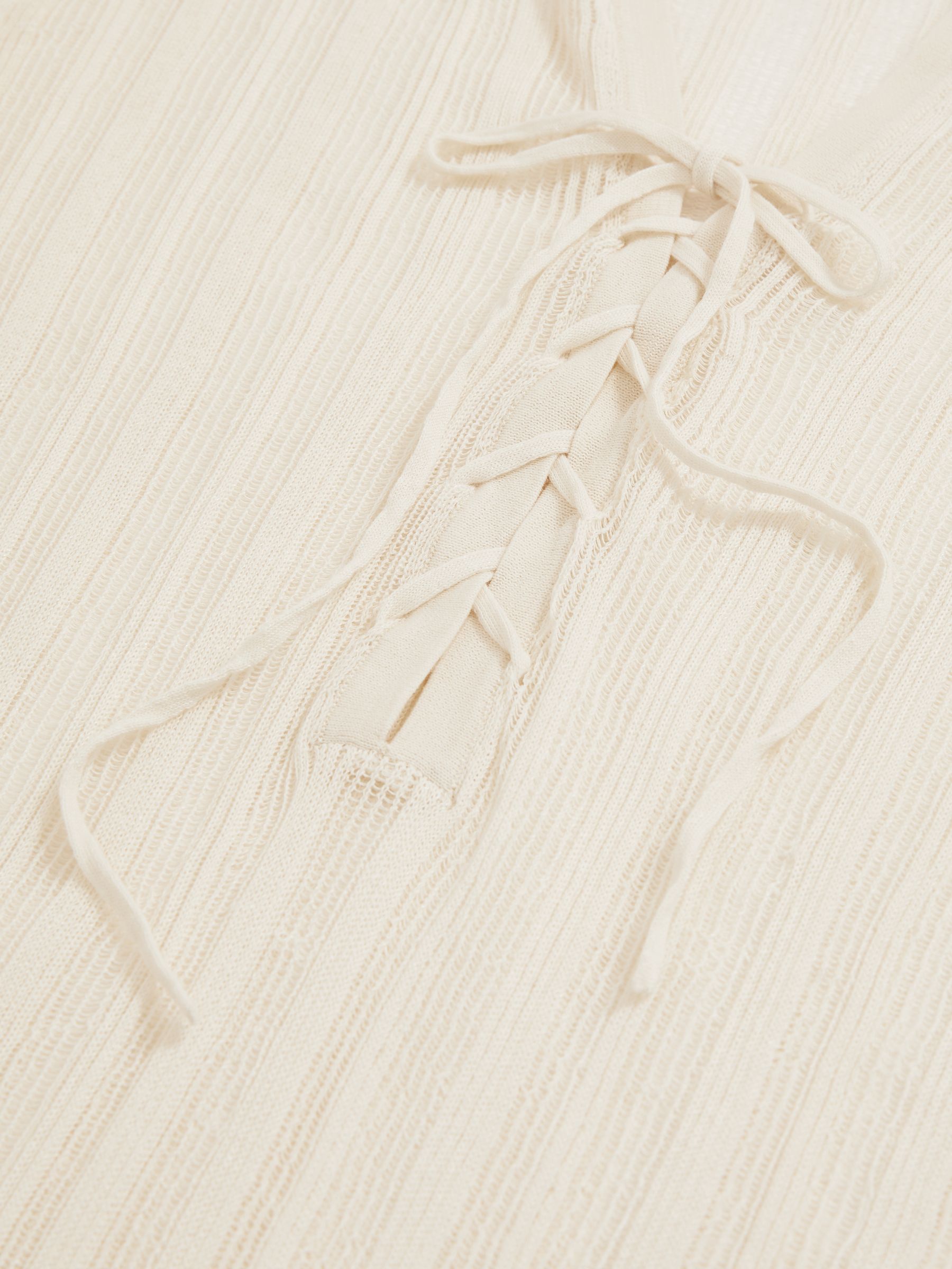 Knitted Beach Cover-Up Top in Cream