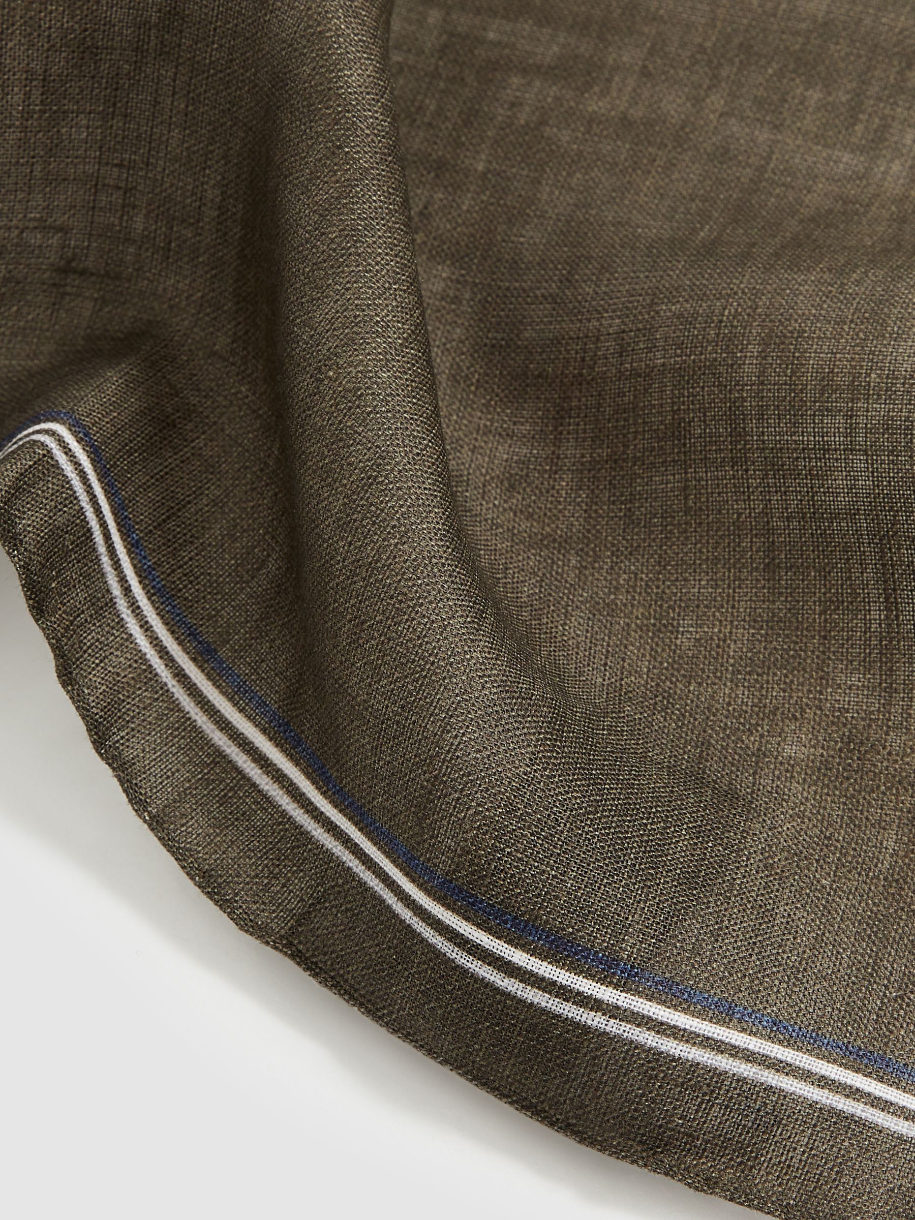 Linen Pocket Square in Olive