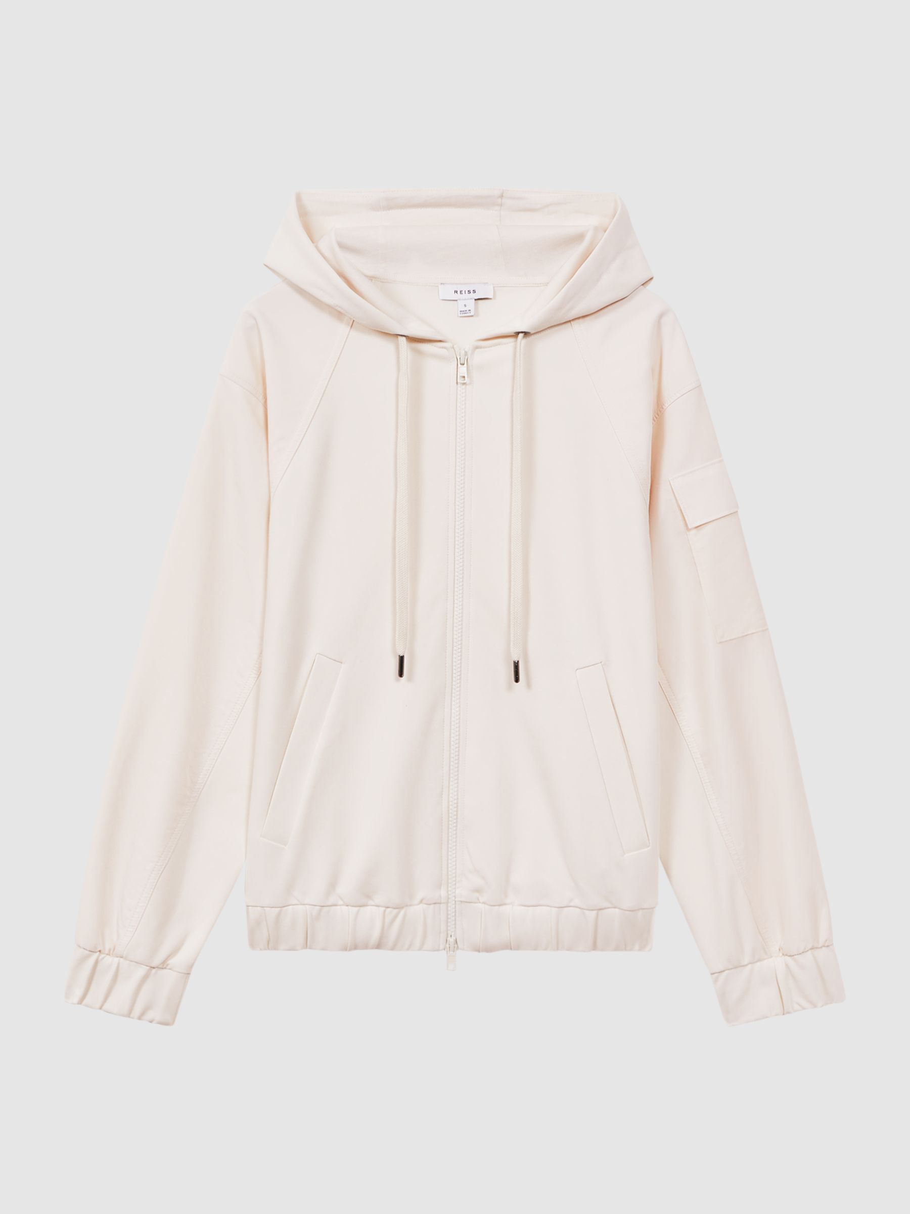 Cotton Blend Tracksuit Top in Cream