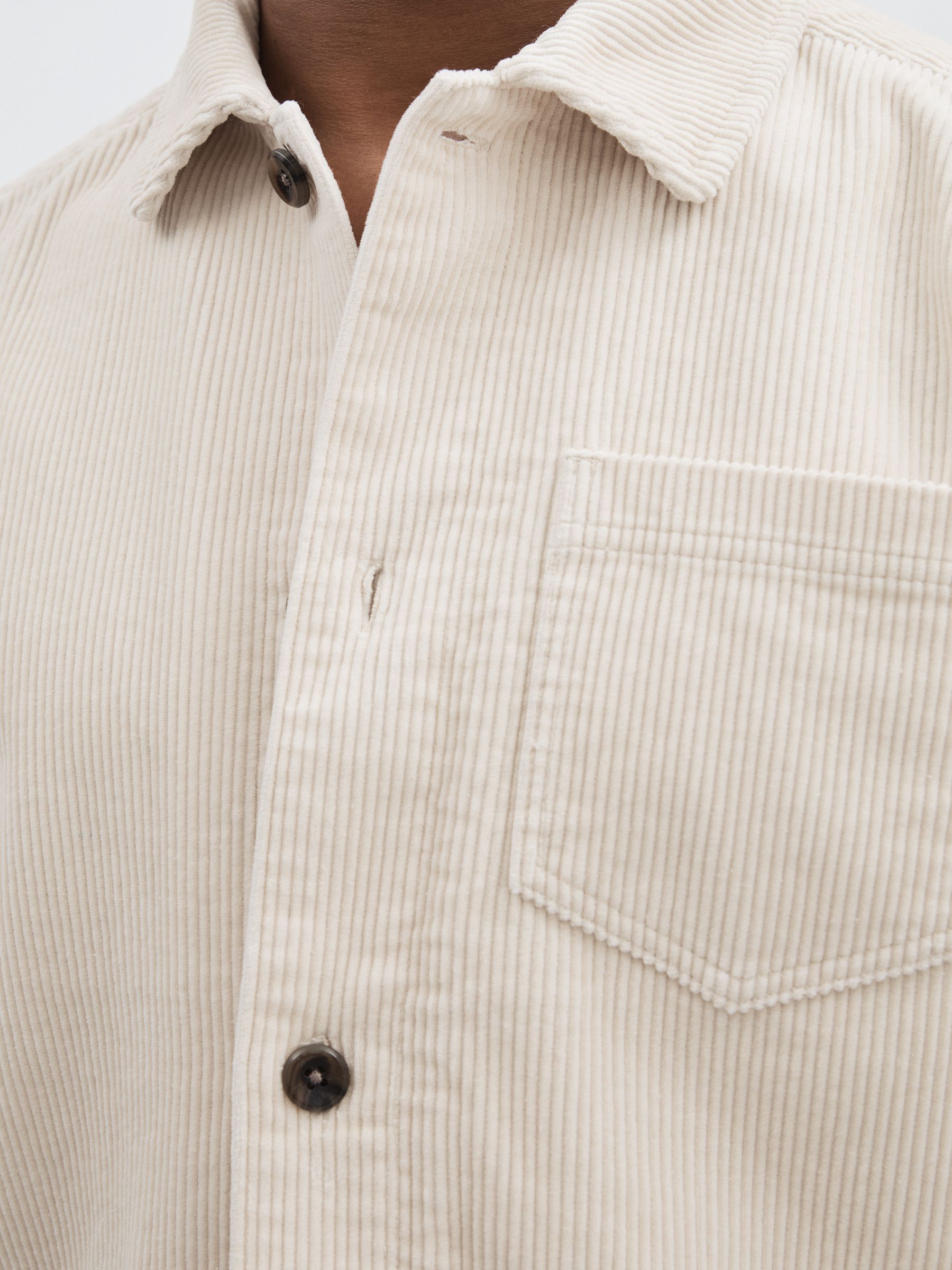 Les Deux Cotton Corduroy Overshirt in Ivory