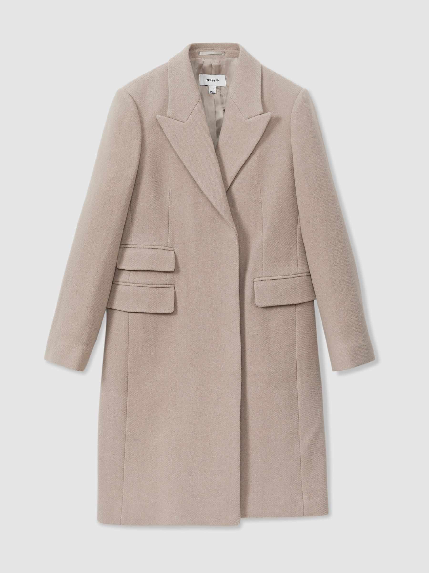 Wool-Blend Coat in Stone