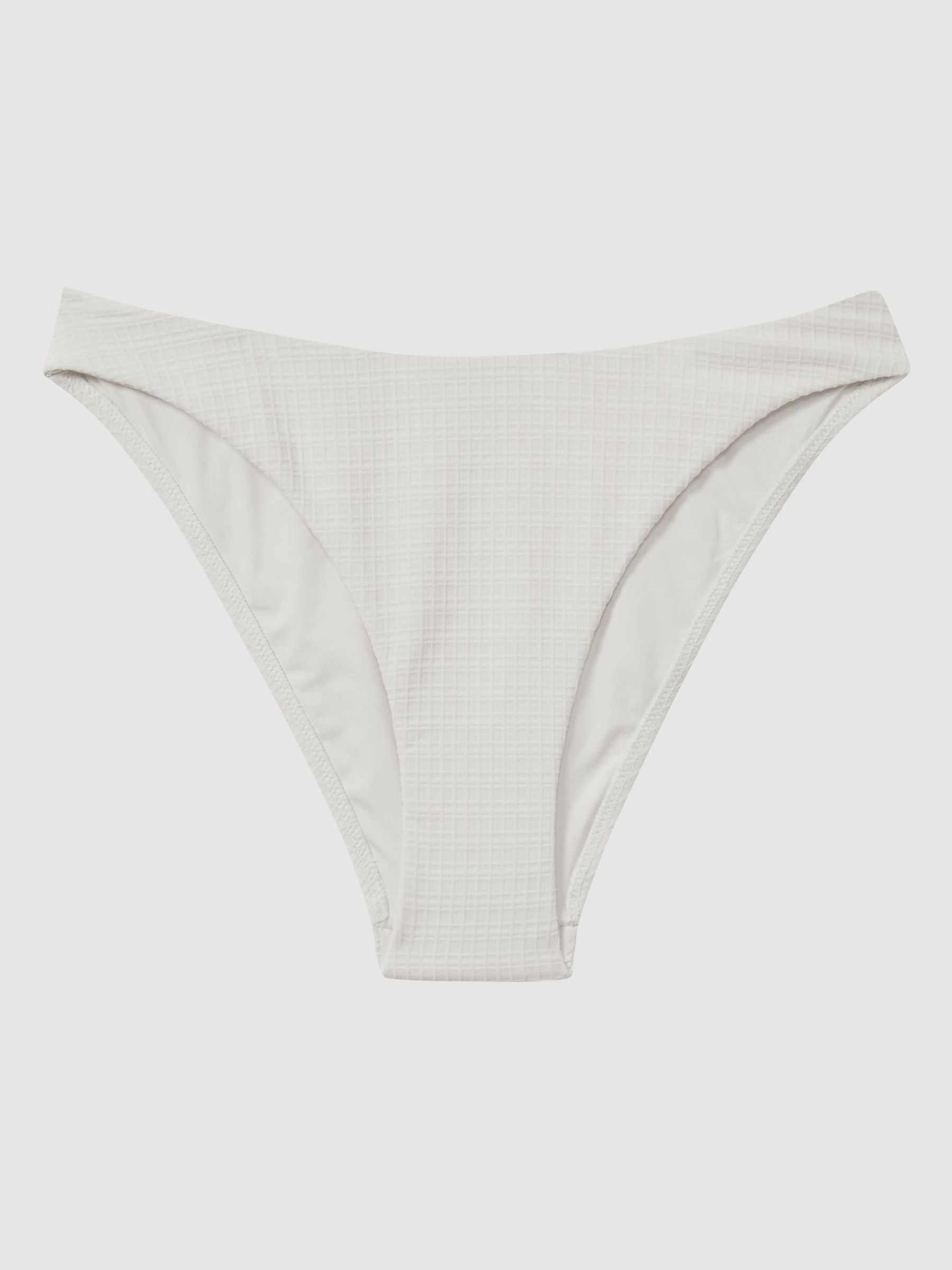 Laurel White High Rise Waffle Bikini Bottoms