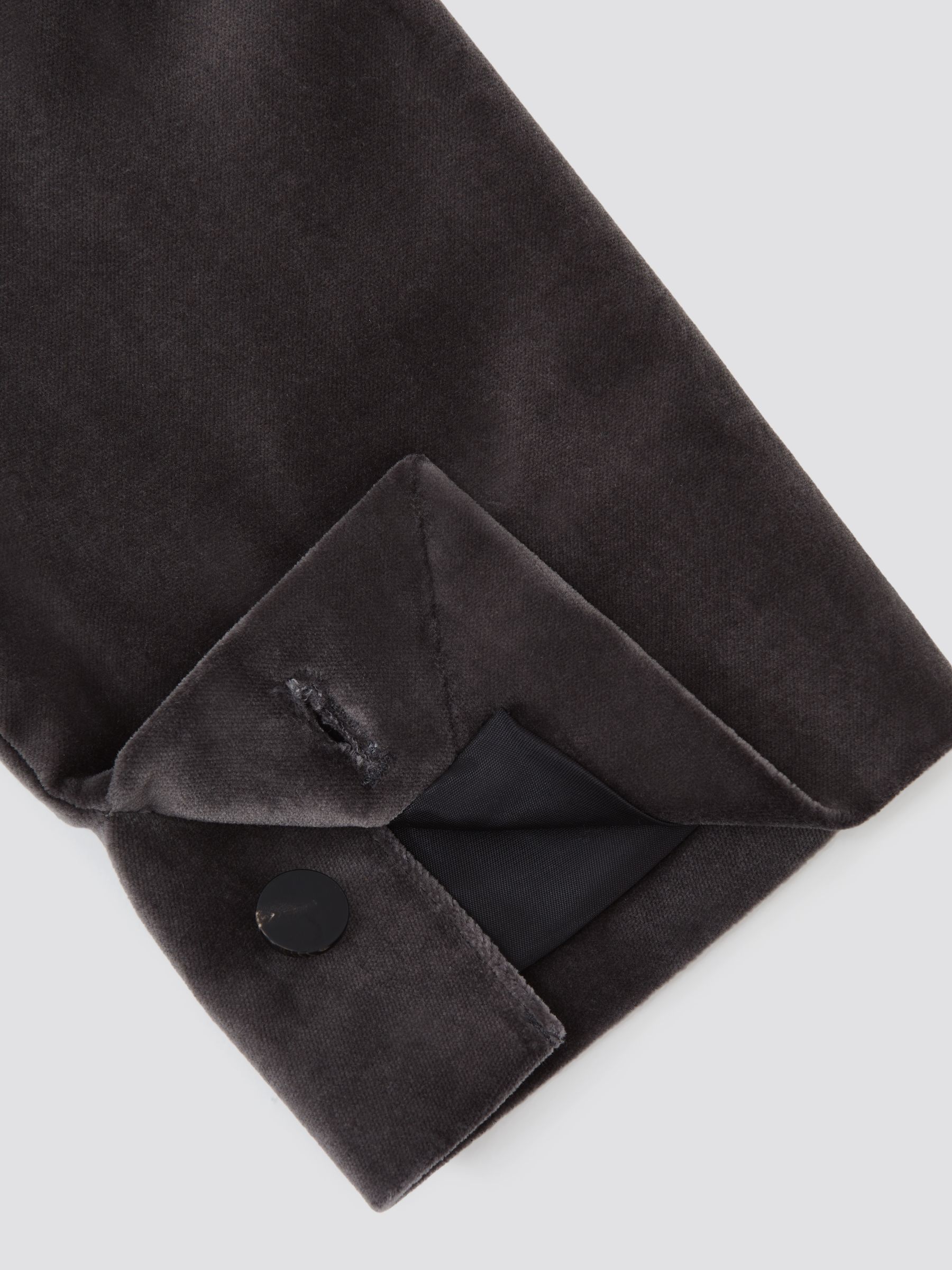 Single-Breasted Velvet Blazer Regular-Fit in Grey