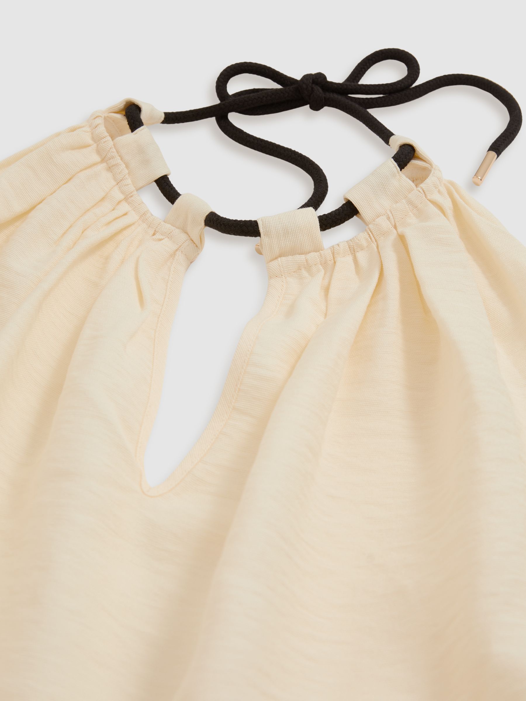 Halterneck Beach Cover-Up Swing Dress in Cream