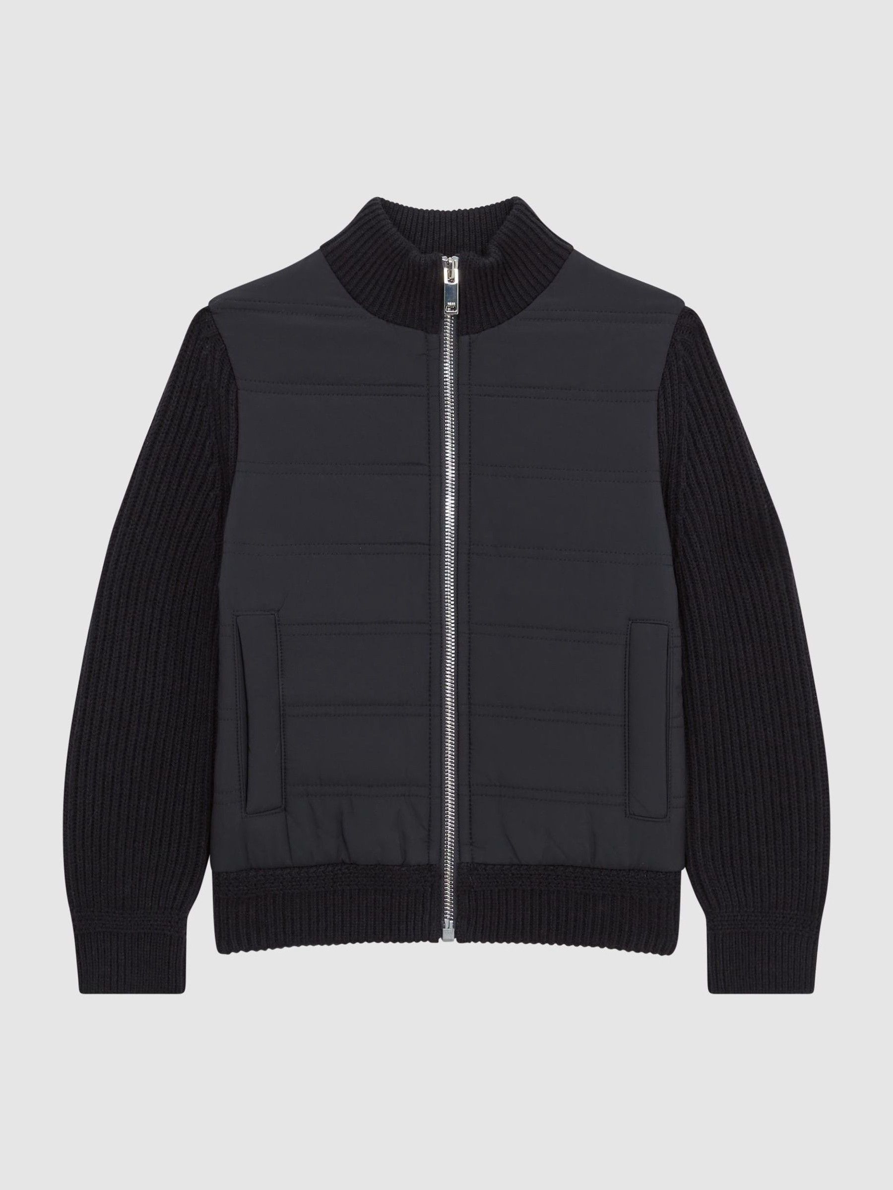 3-9 yrs Hybrid Zip Through Quilted Jacket in Navy