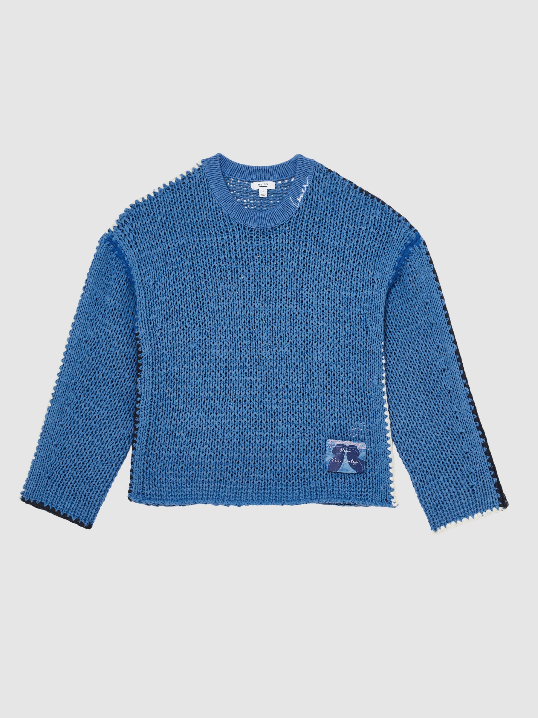Reiss | Tom Daley Chunky Knit Jumper in Soft Blue