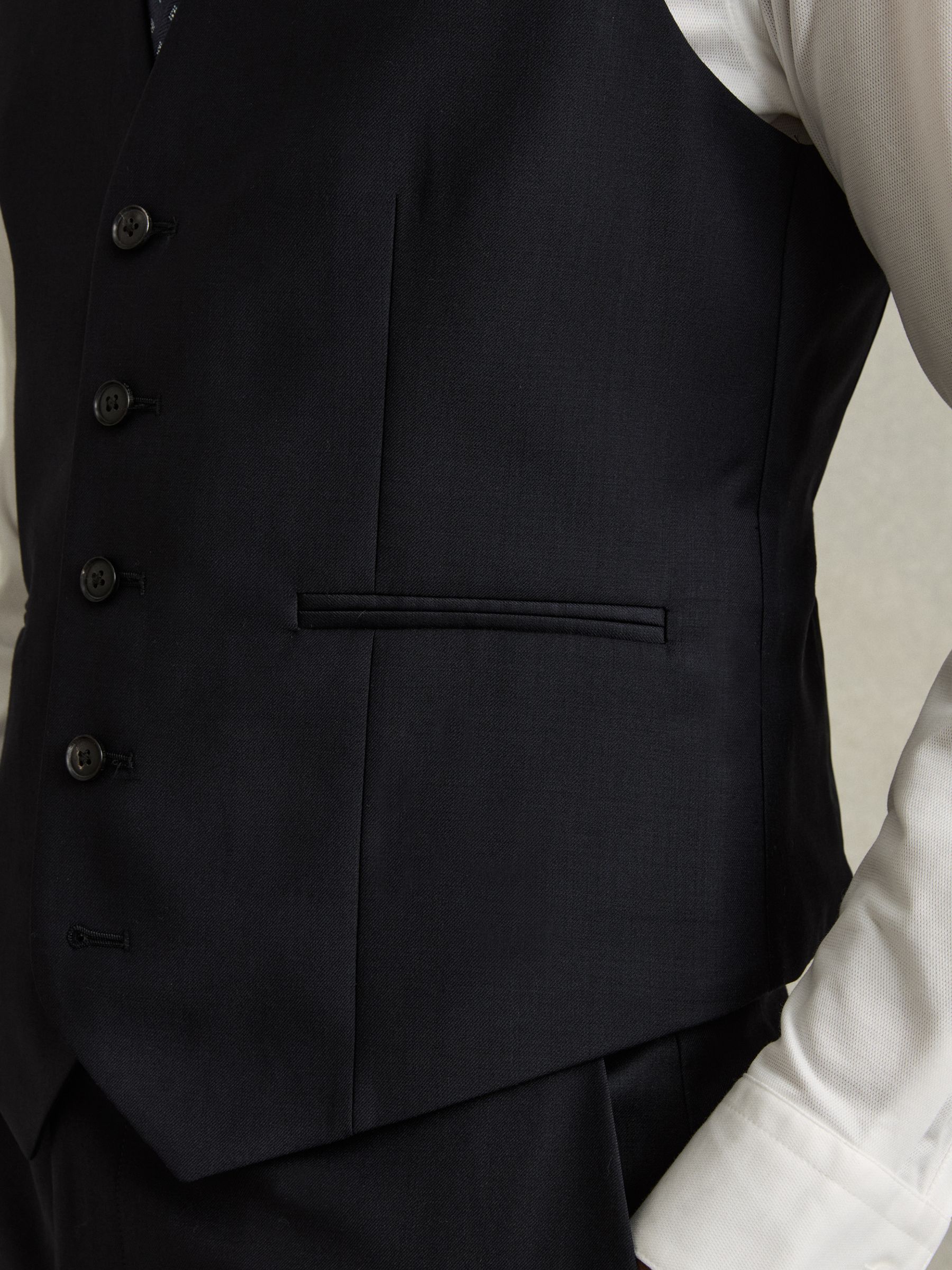 Slim-Fit Wool Suit Waistcoat in Navy
